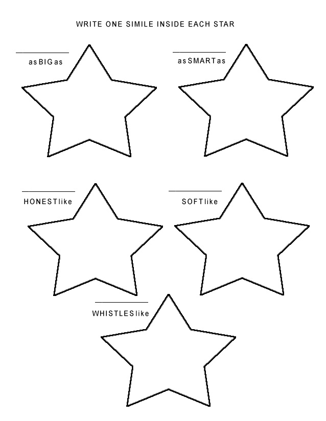 Simile Worksheet