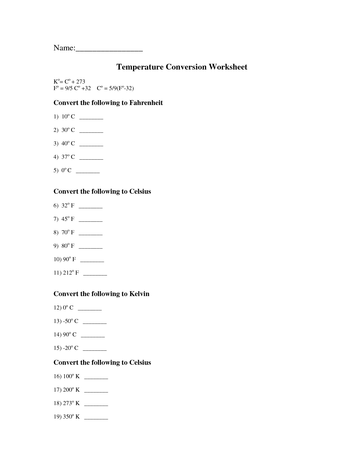 14 Kelvin Temperature Conversion Worksheet Worksheeto