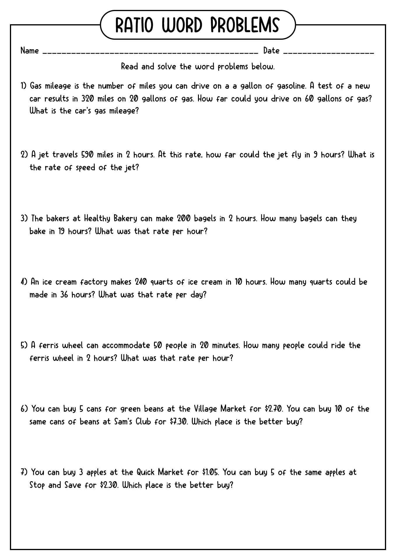 10 Proportion Problems Worksheet Worksheeto