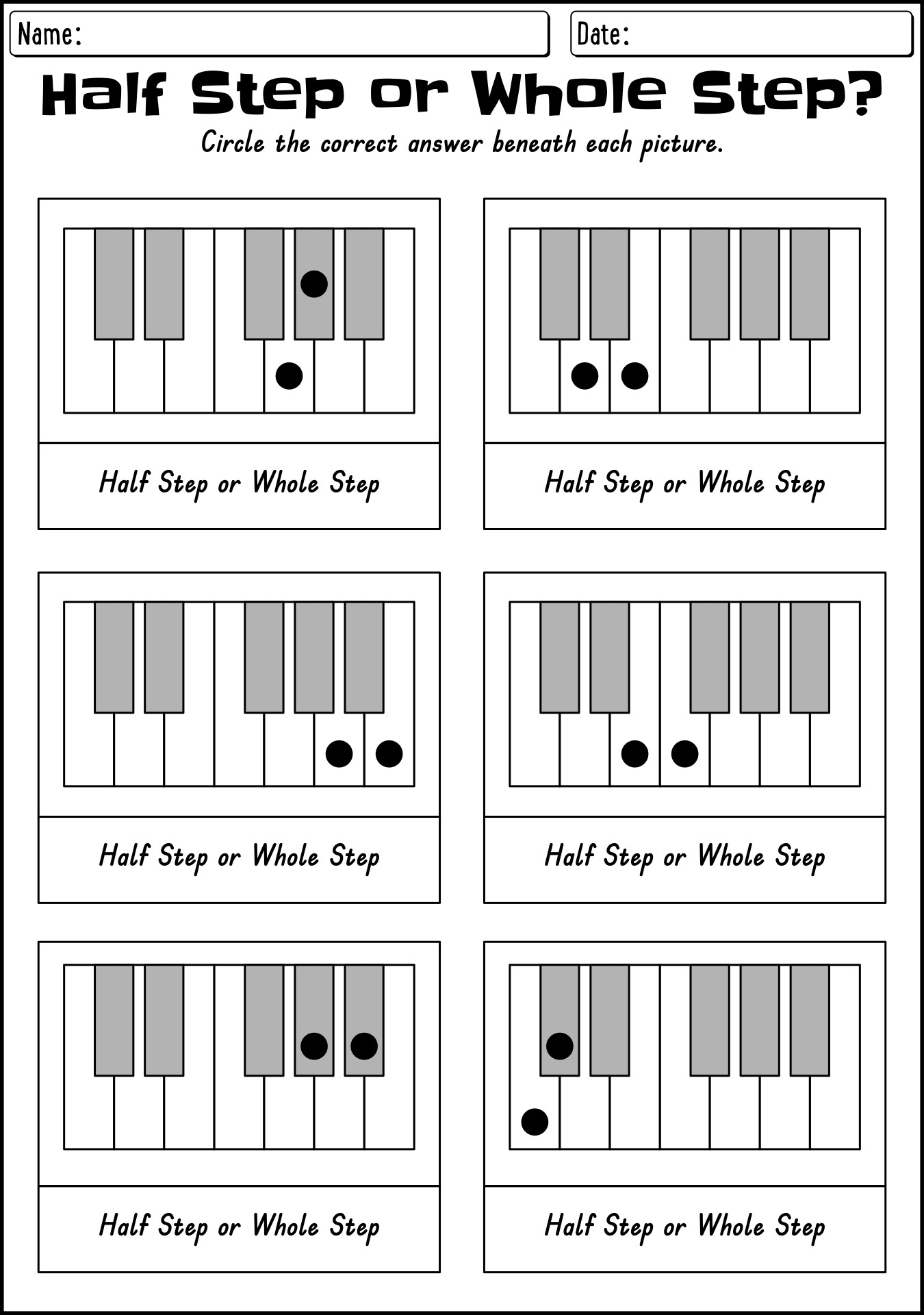 Printable Piano Keyboard Chord Practice Worksheet