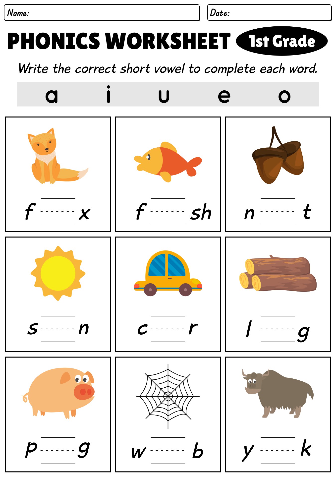 1st Grade Phonics And Literacy Worksheets