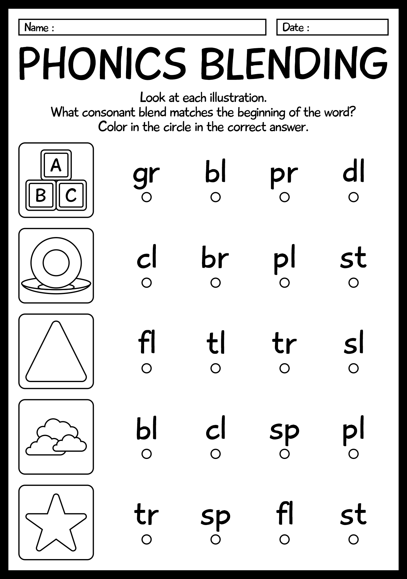 1st Grade Phonics Blending Worksheets