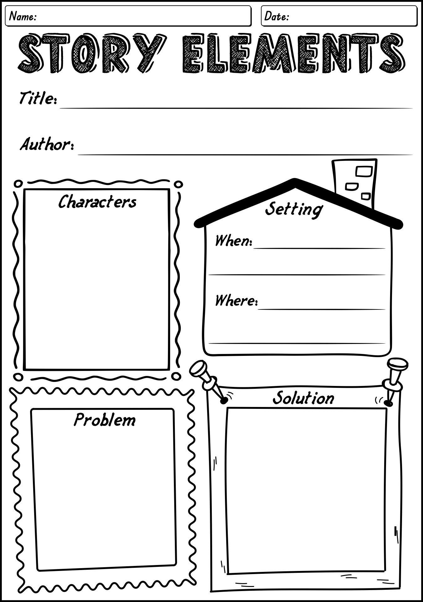 4th Grade Story Elements Book Report Worksheets