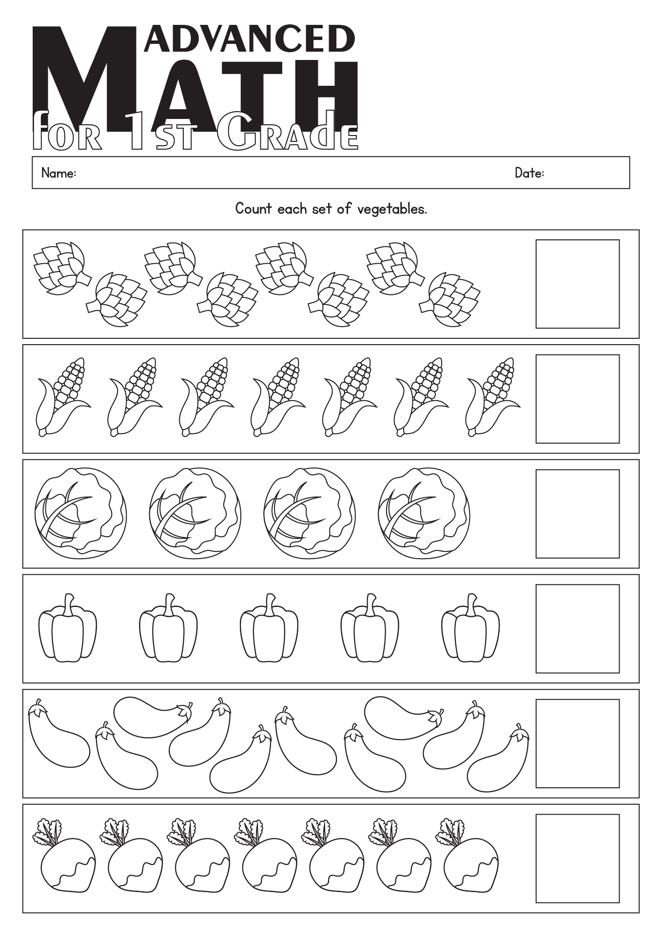 Advanced Kumon Worksheets for First Grade