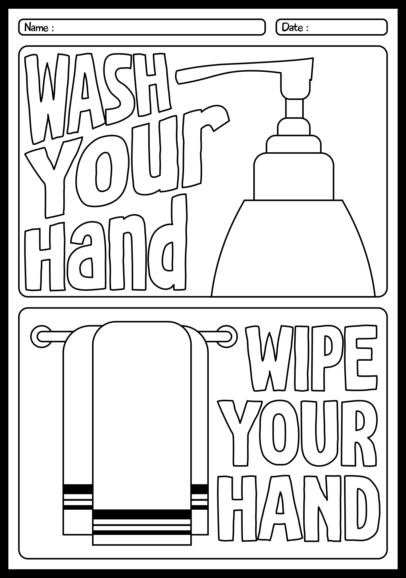 Bathroom Safety Coloring Worksheets