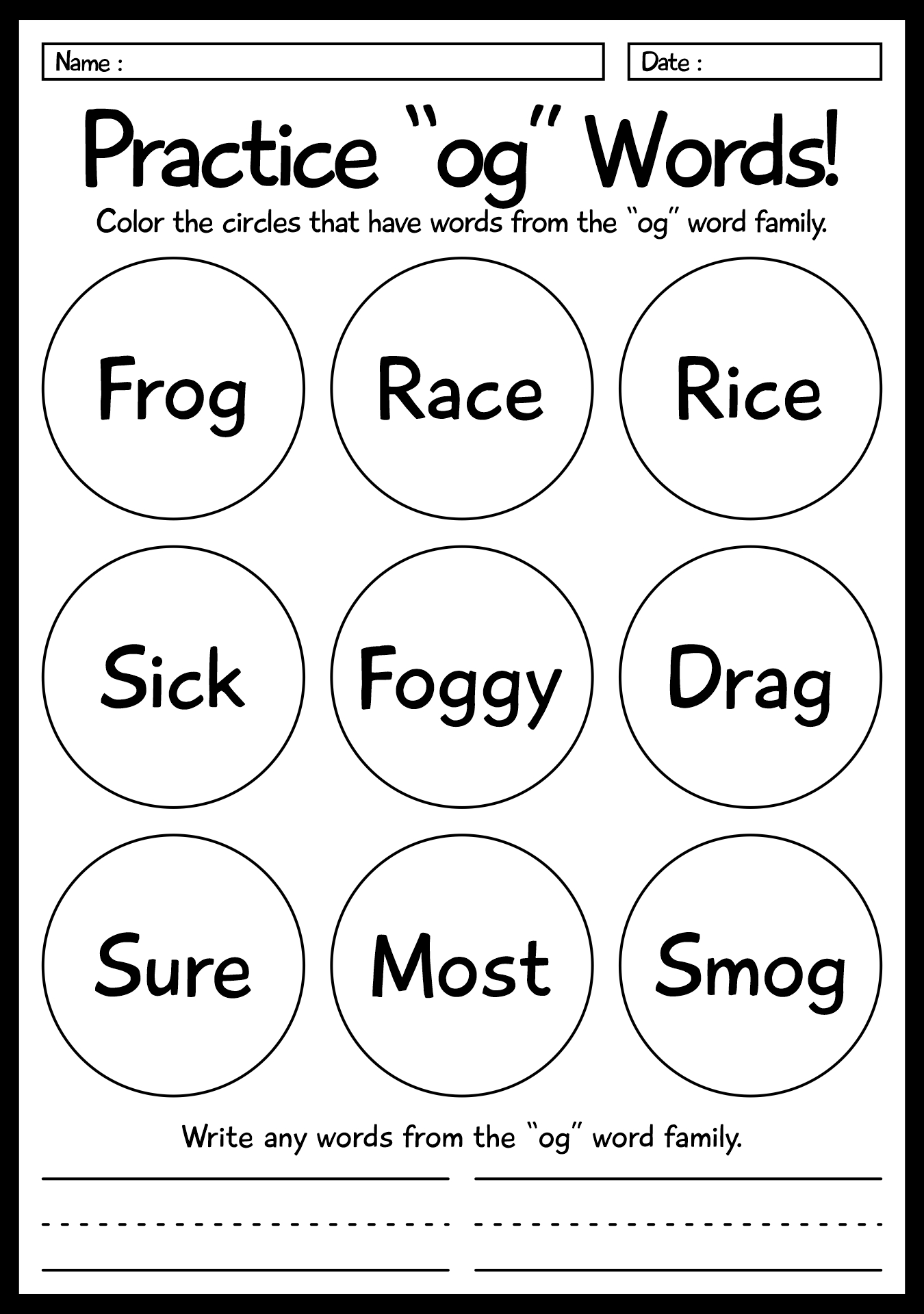 Beginner Phonics Worksheets for 1st Graders