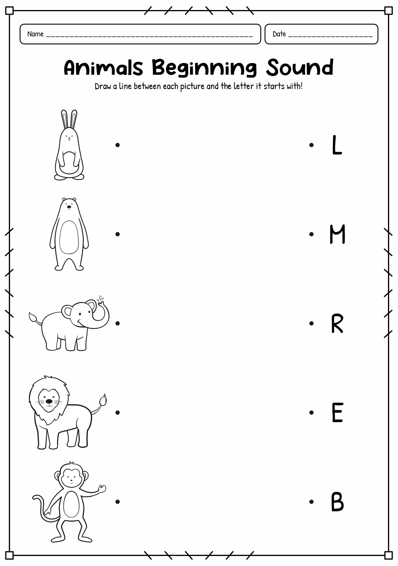 Beginning Phonics Worksheets for First Graders