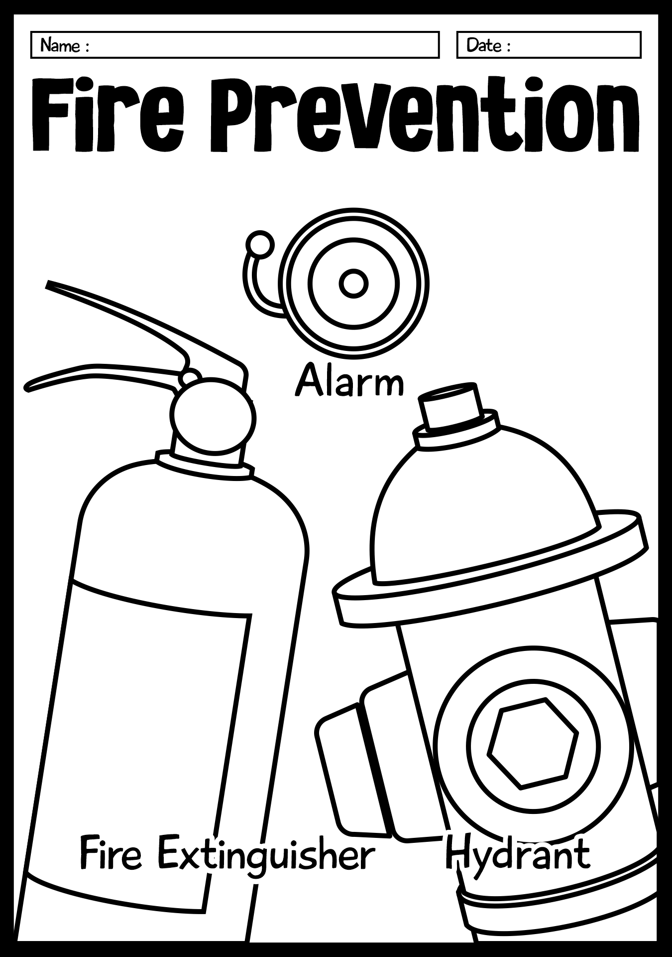 Fire Safety Printable Coloring Sheets