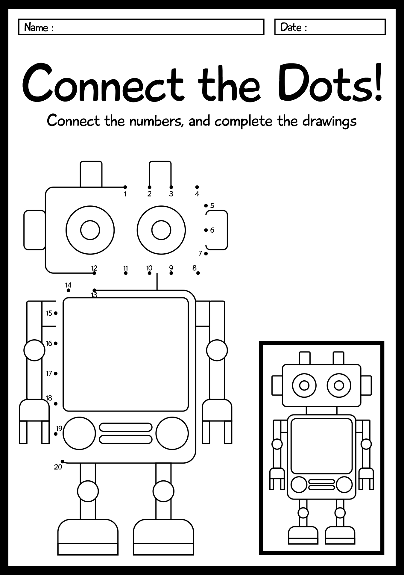 First Grade Dot to Dot Number Worksheets