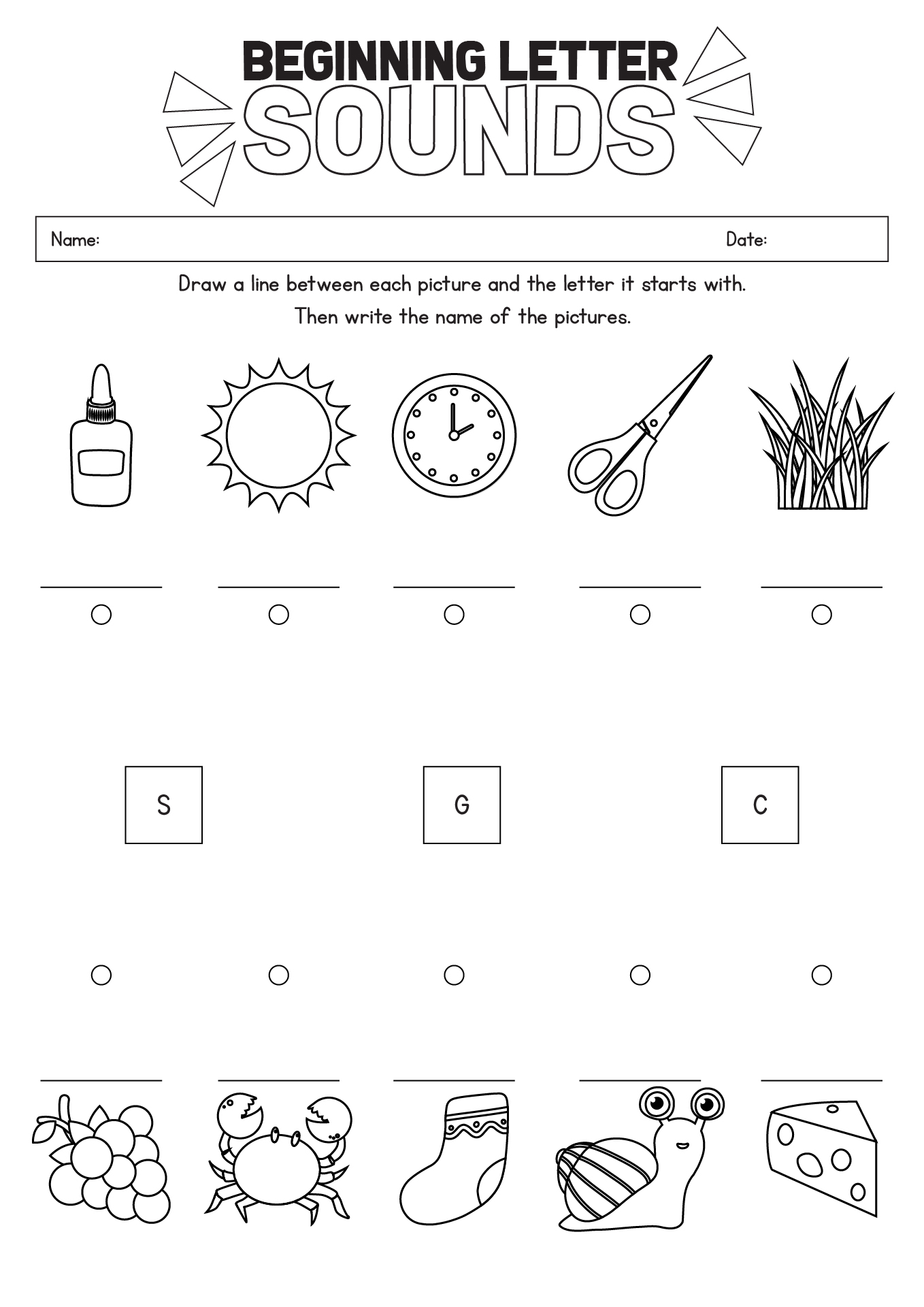 First Grade Letter Sounds Worksheets