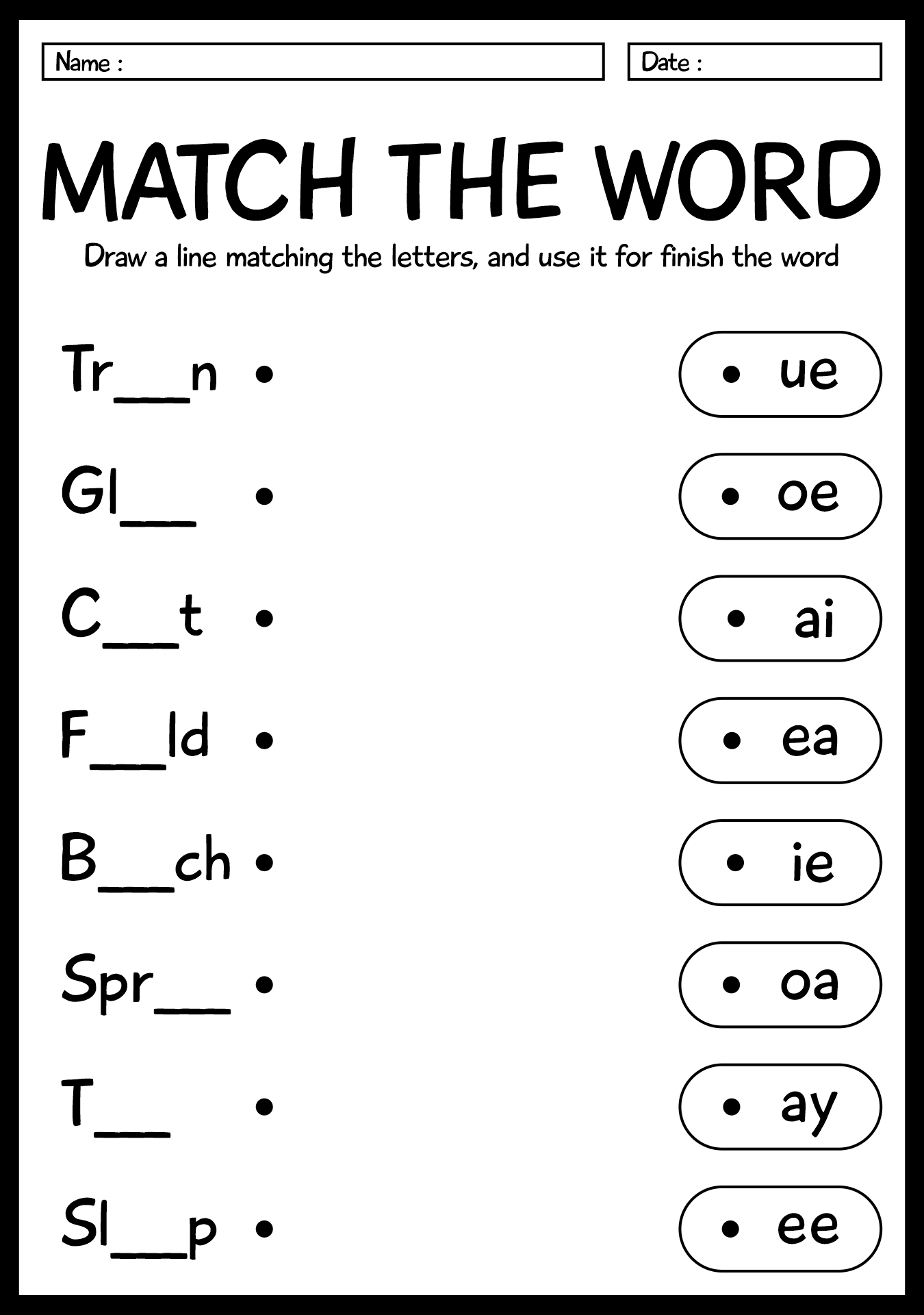 First Grade Phonics Exercises Worksheets Printable