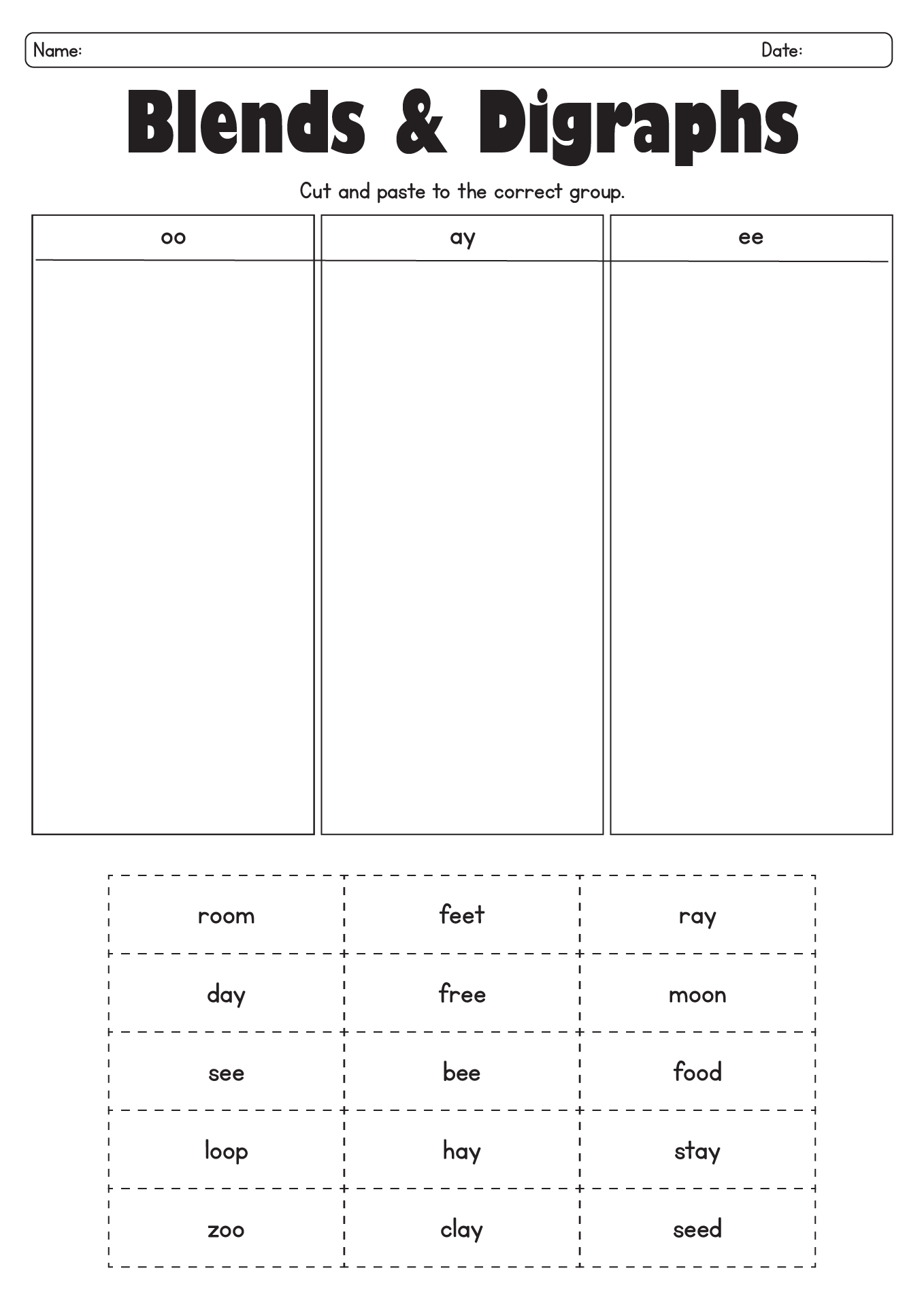 First Grade Phonics Games Worksheets