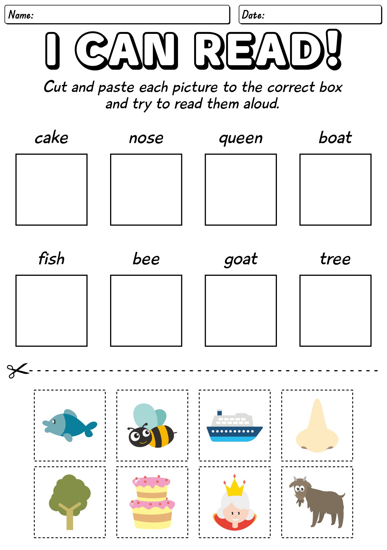 First Grade Phonics Practice Sheets