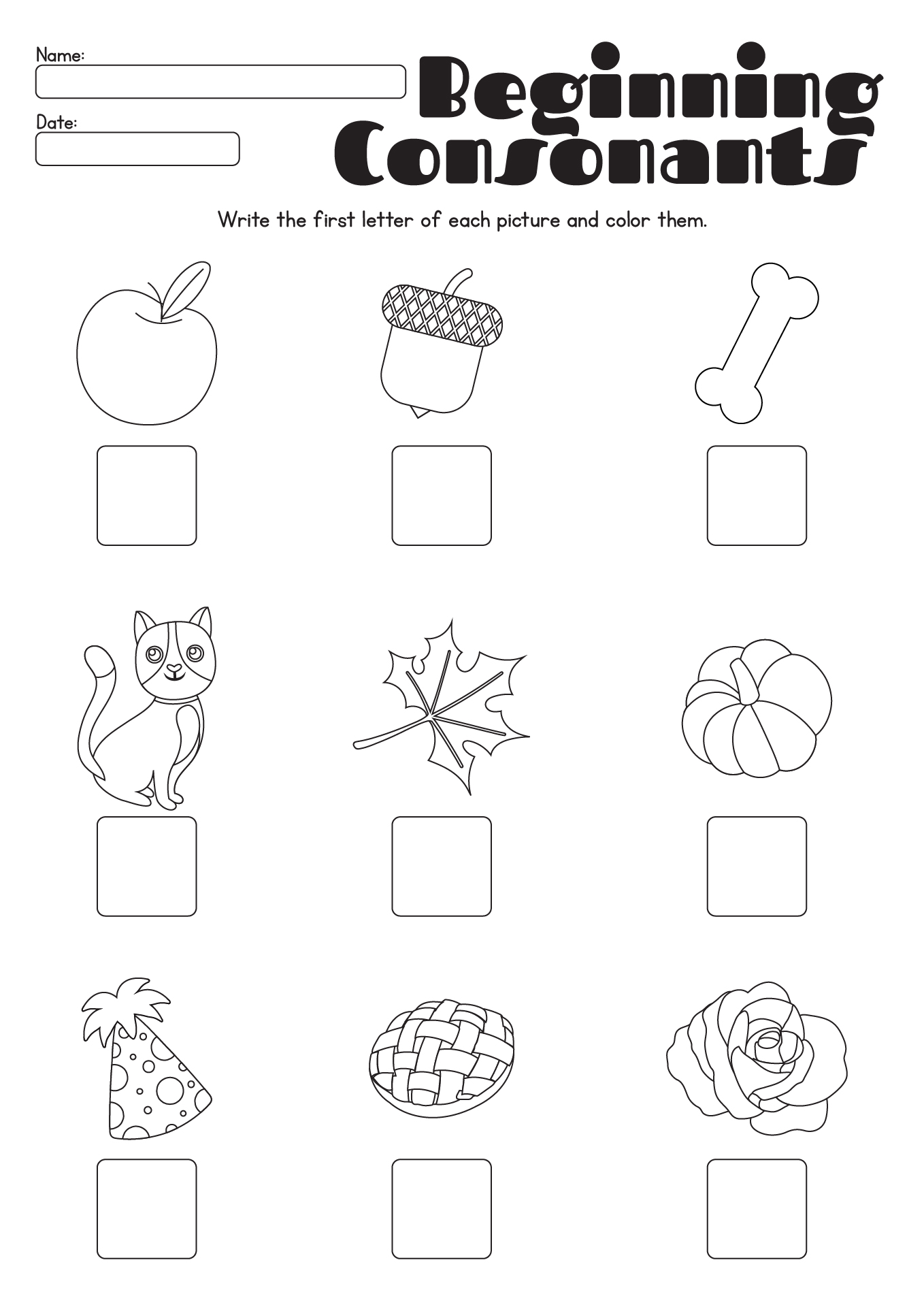 First Grade Phonics Practice Sheets