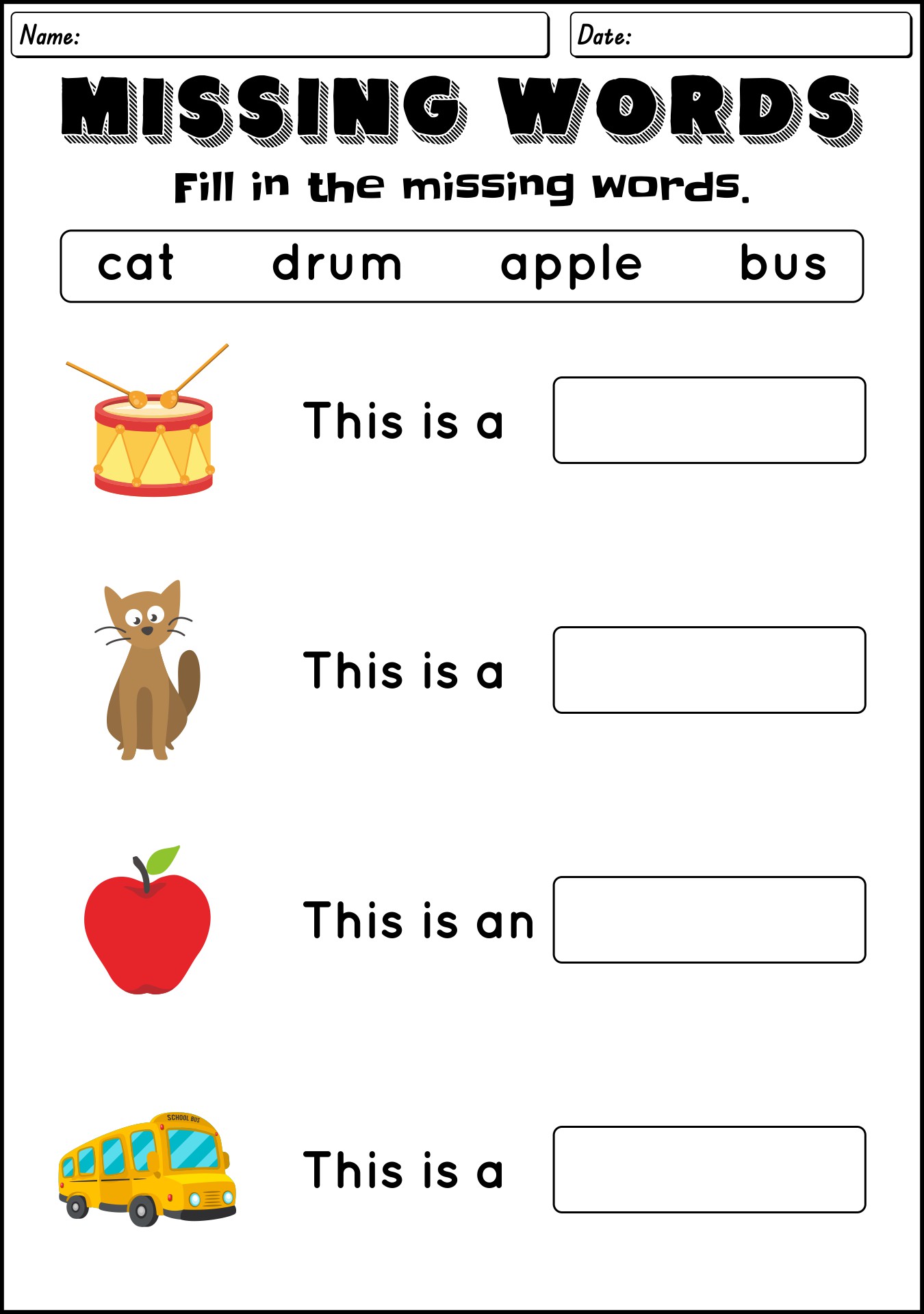 First Grade Phonics Worksheets For Short Vowel Sounds