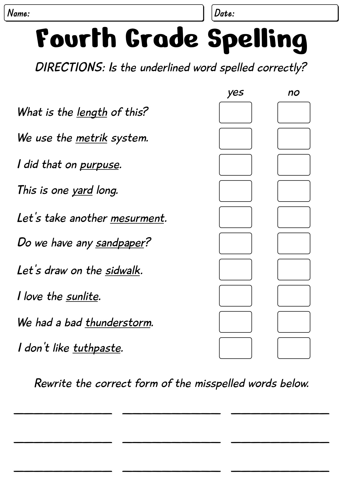 Interactive 4th Grade Spelling Worksheets