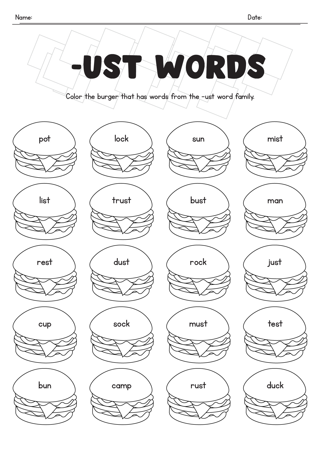 Interactive Phonics Worksheets For 1st Graders