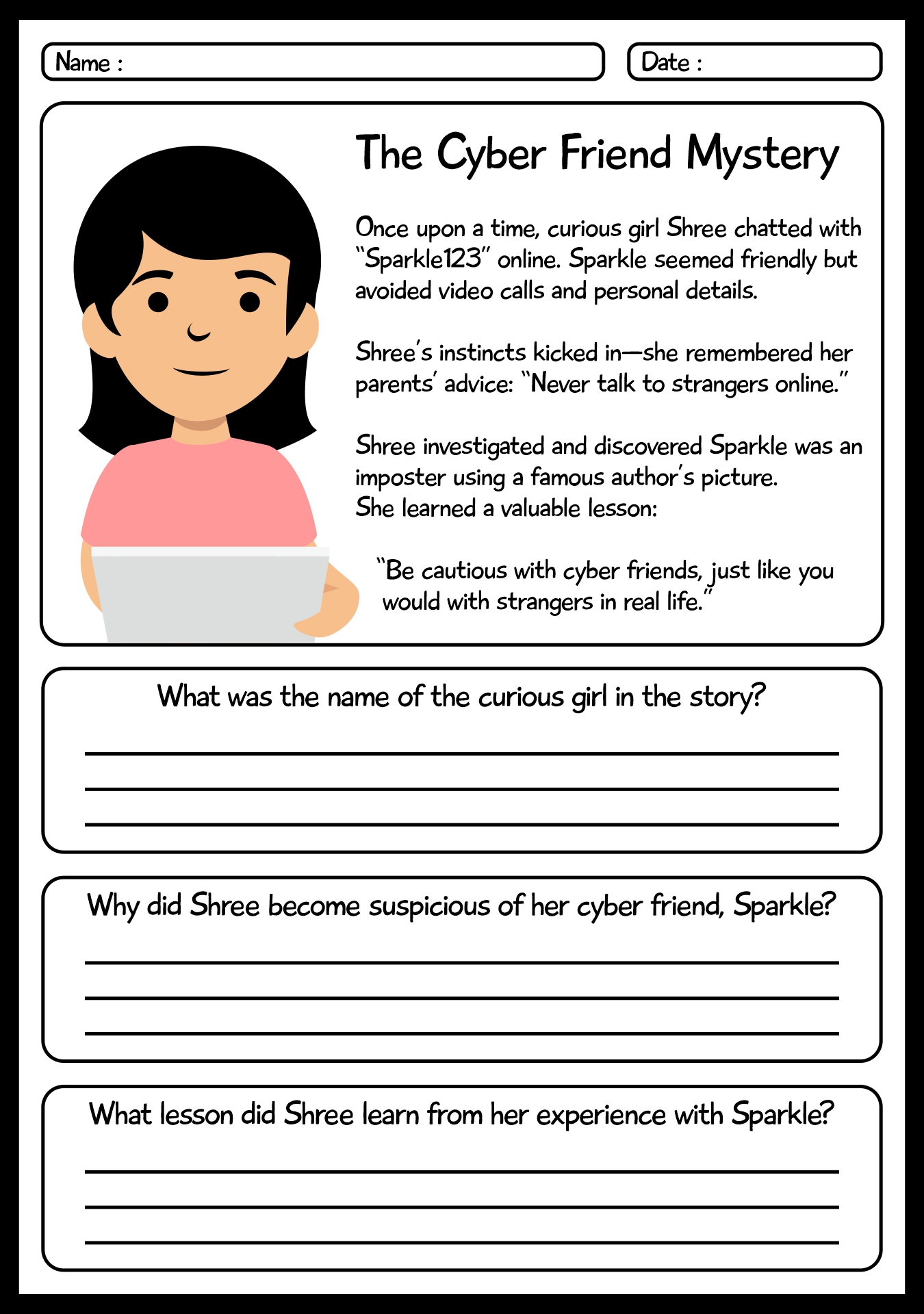 Kids Stranger Safety Activity Worksheets