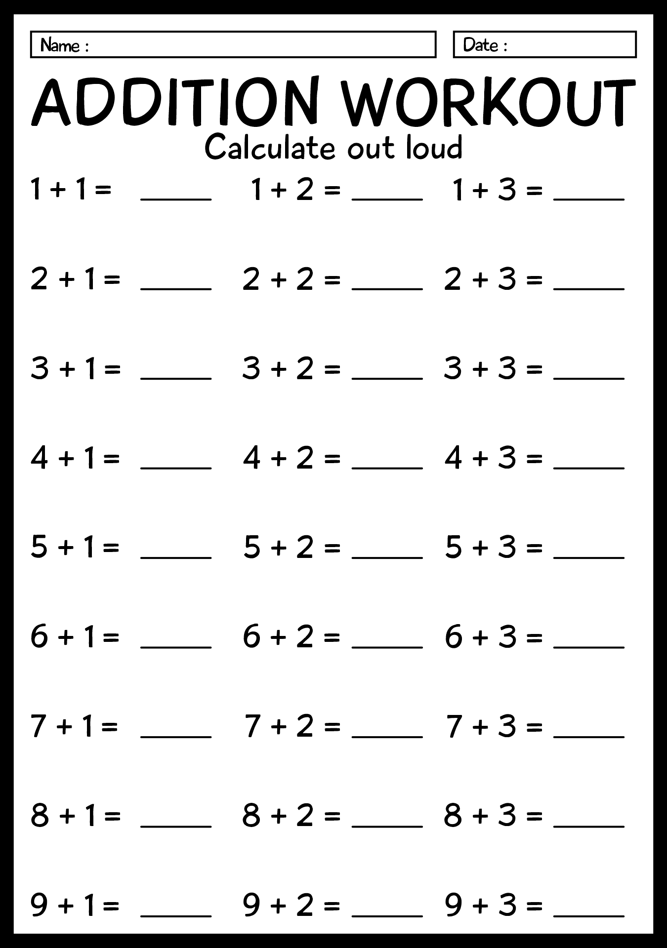 Kumon-Inspired First Grade Worksheets