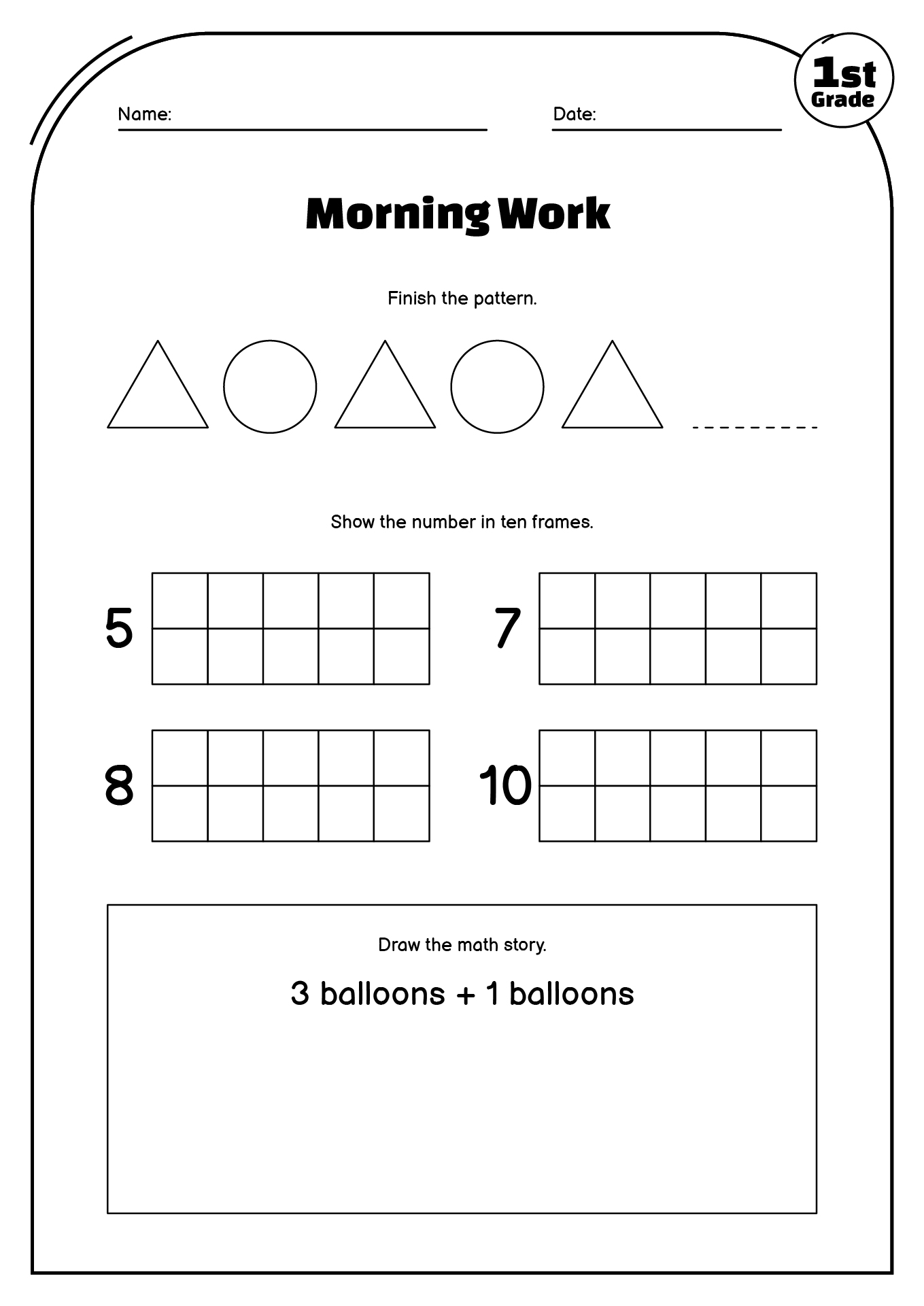 Morning Exercises for 1st Graders Worksheets