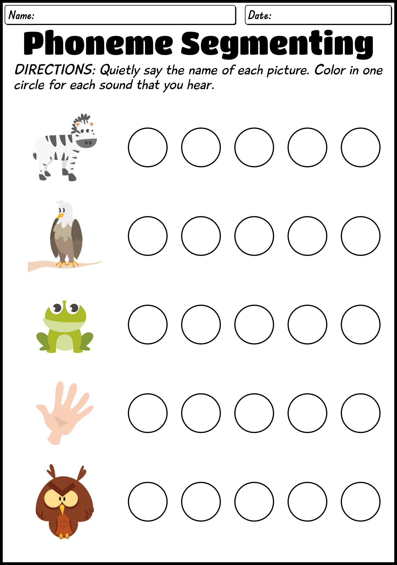 Phoneme Segmentation Worksheets For Grade 1