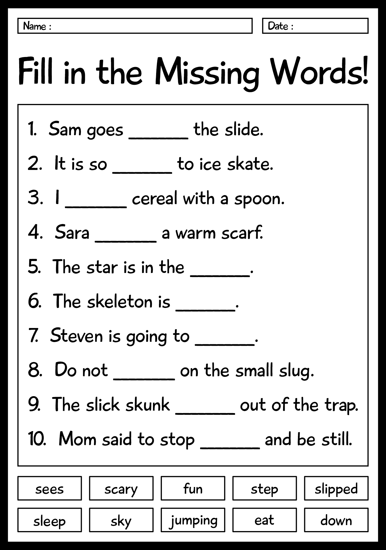 Phonics Skill Building Worksheets for Grade 1 Students