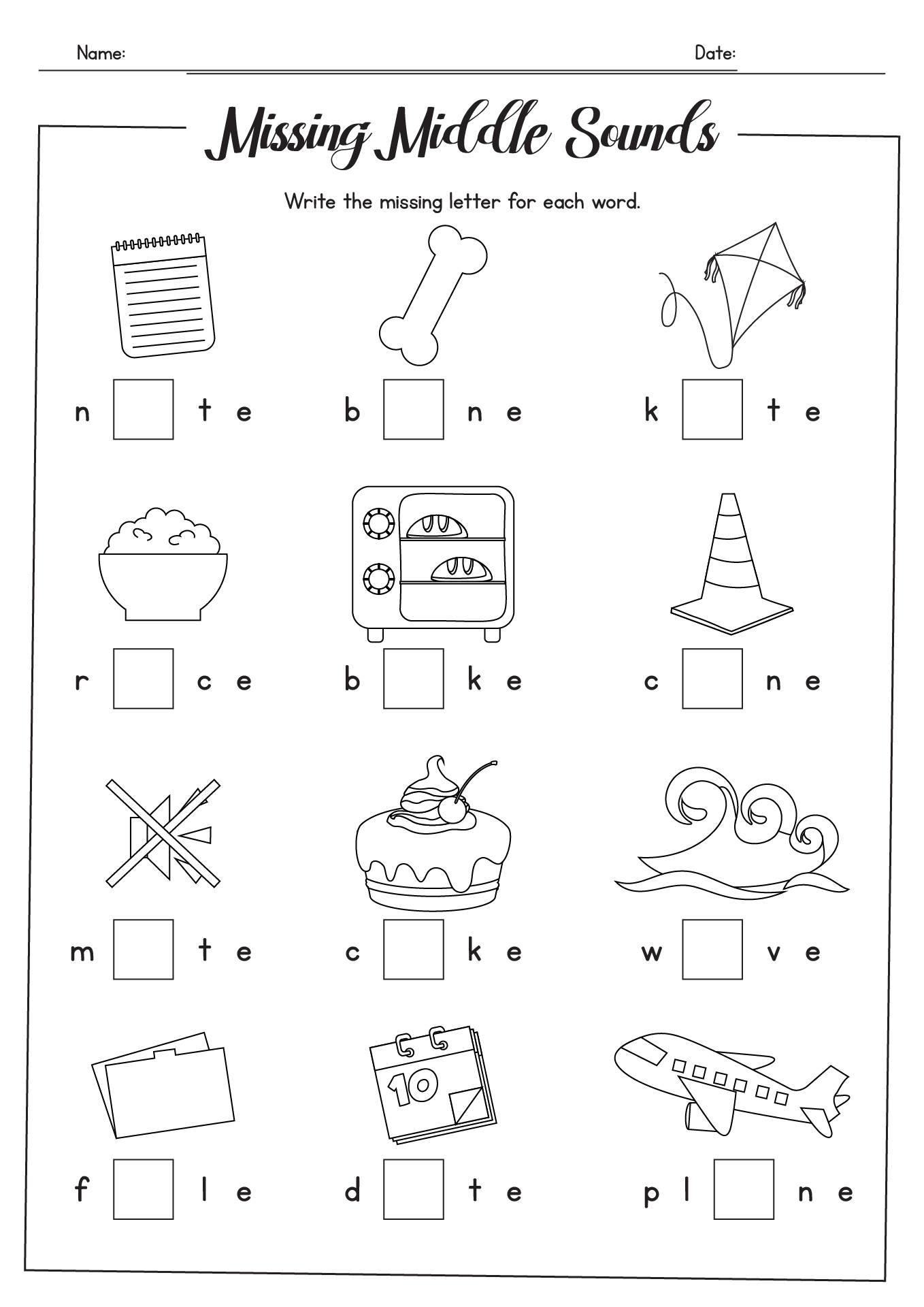 Printable CVCe Word Worksheets For First Graders