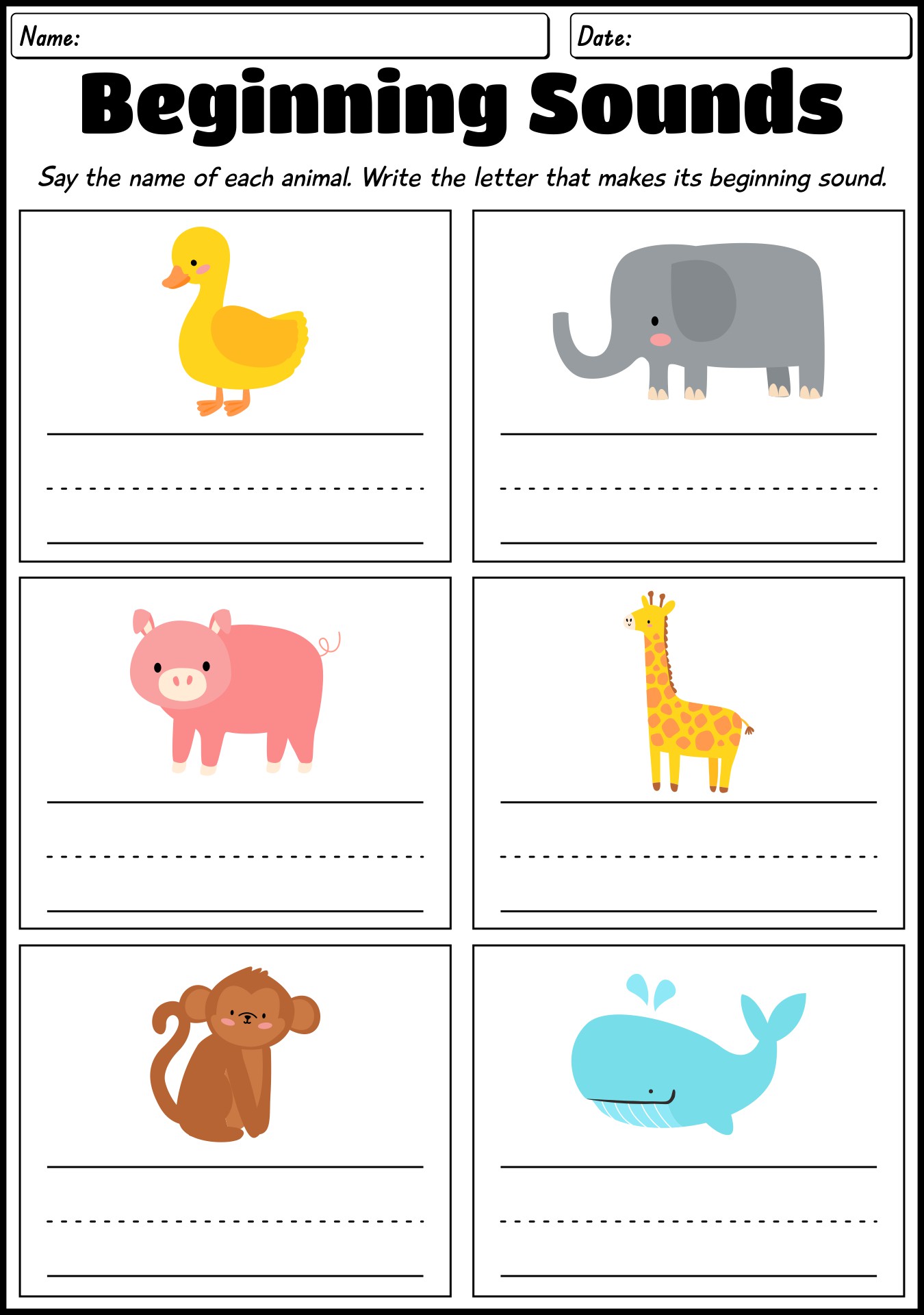 Printable First Grade Phonics Worksheet