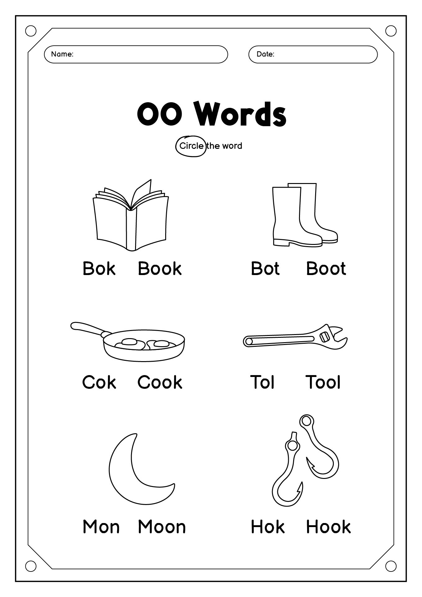 Printable Oo Phonics Activities for Kindergarten