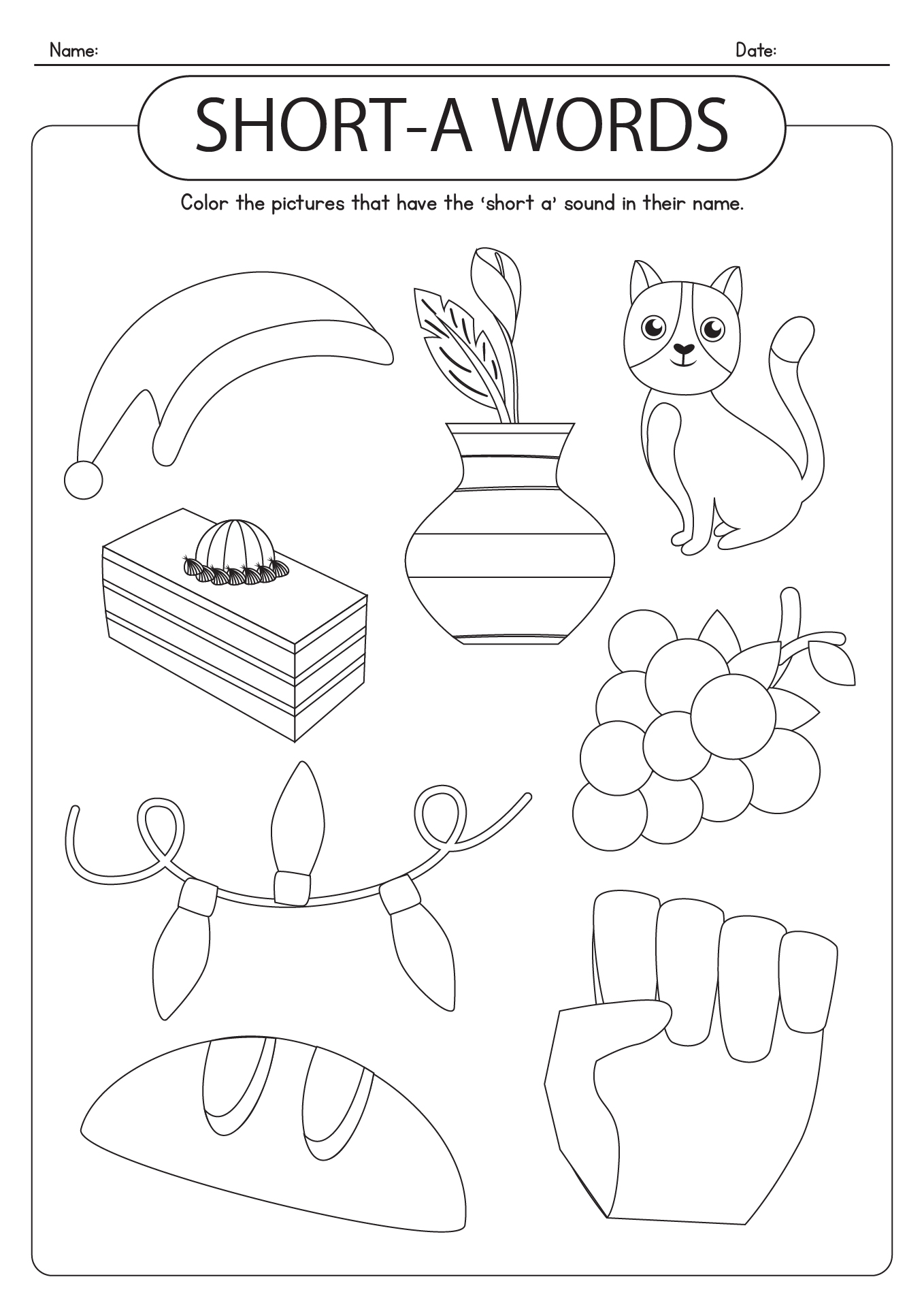 Printable Phonics Activities For First Grade Short A