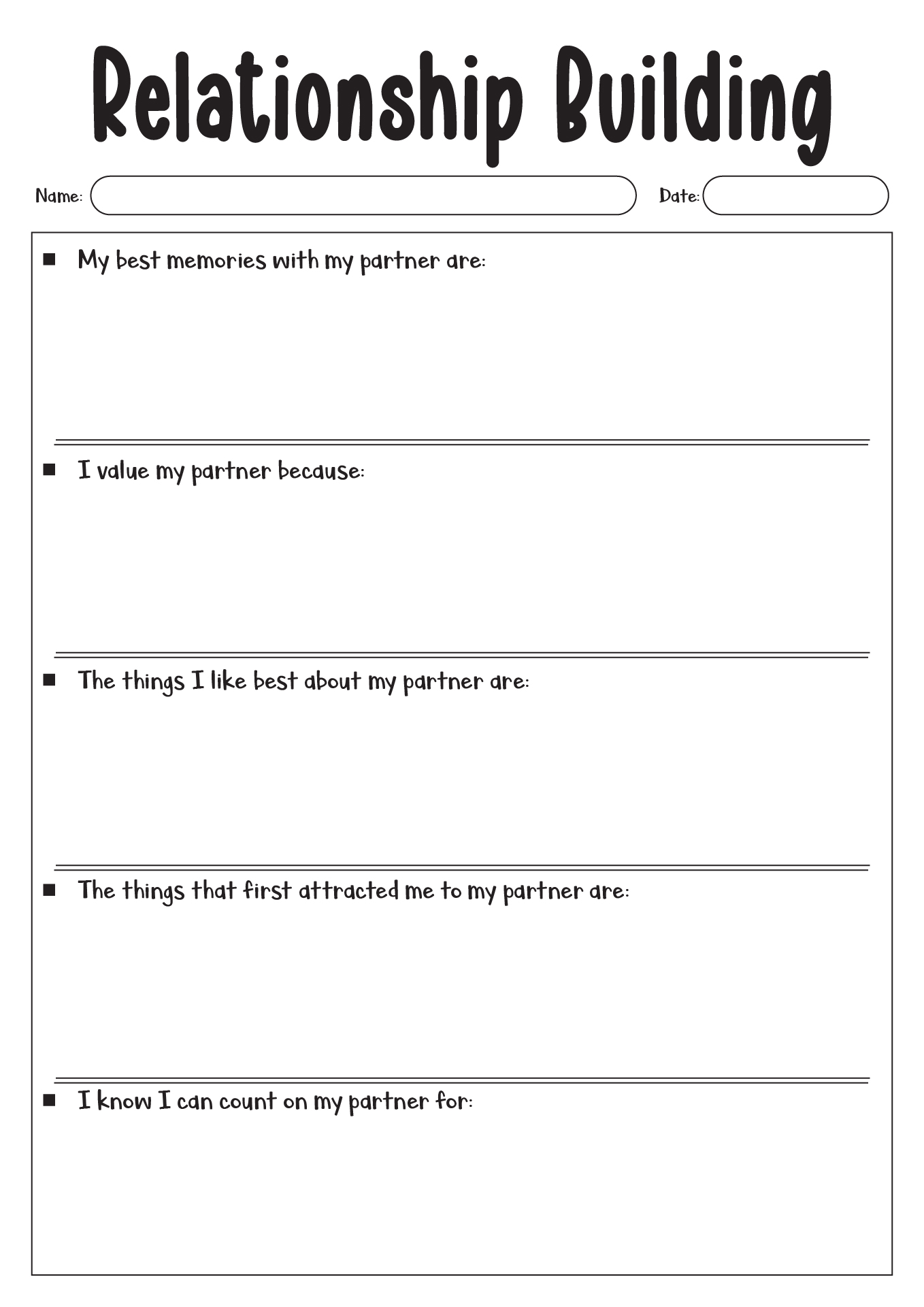 Relationship Building Worksheet