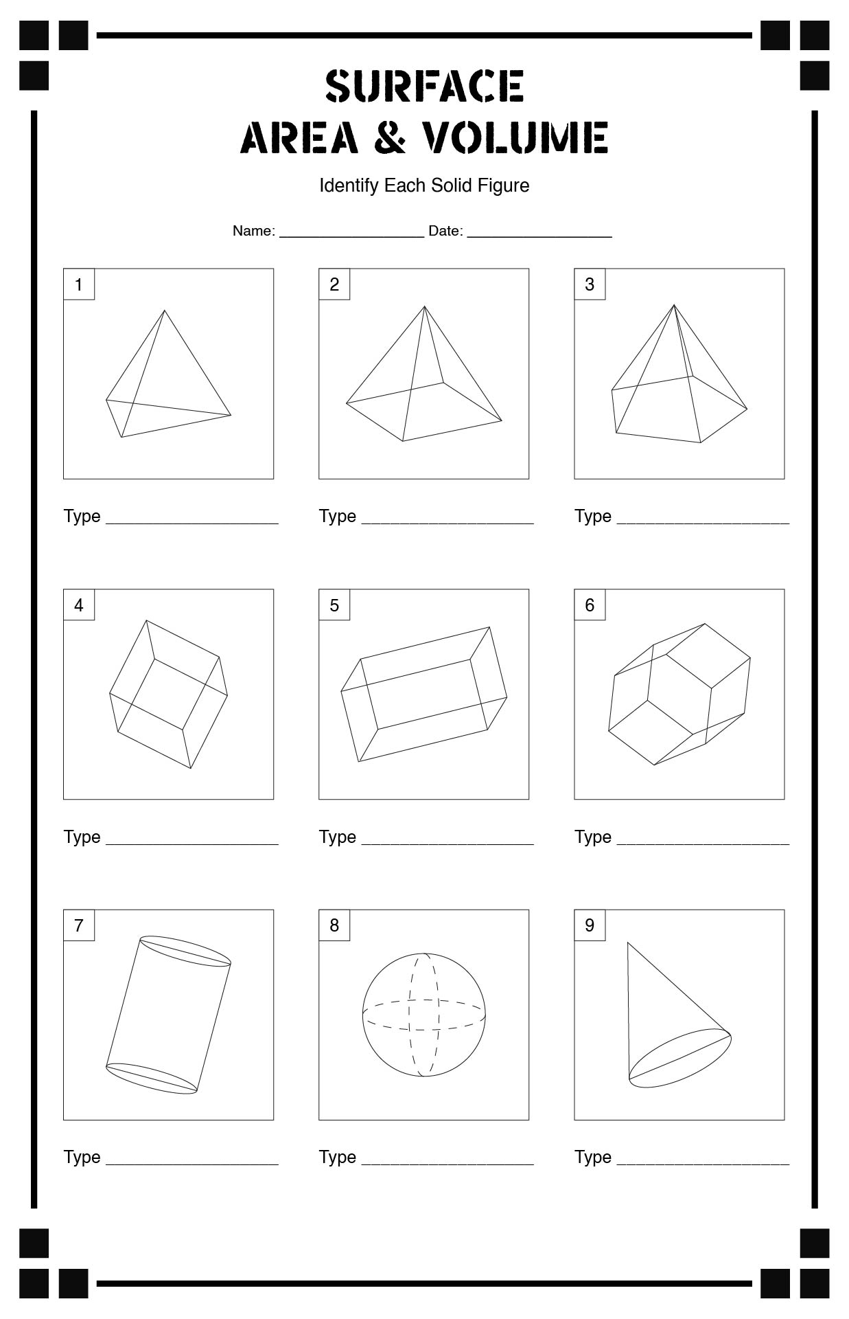 Sixth Grade Geometry Volume and Surface Area Workbooks