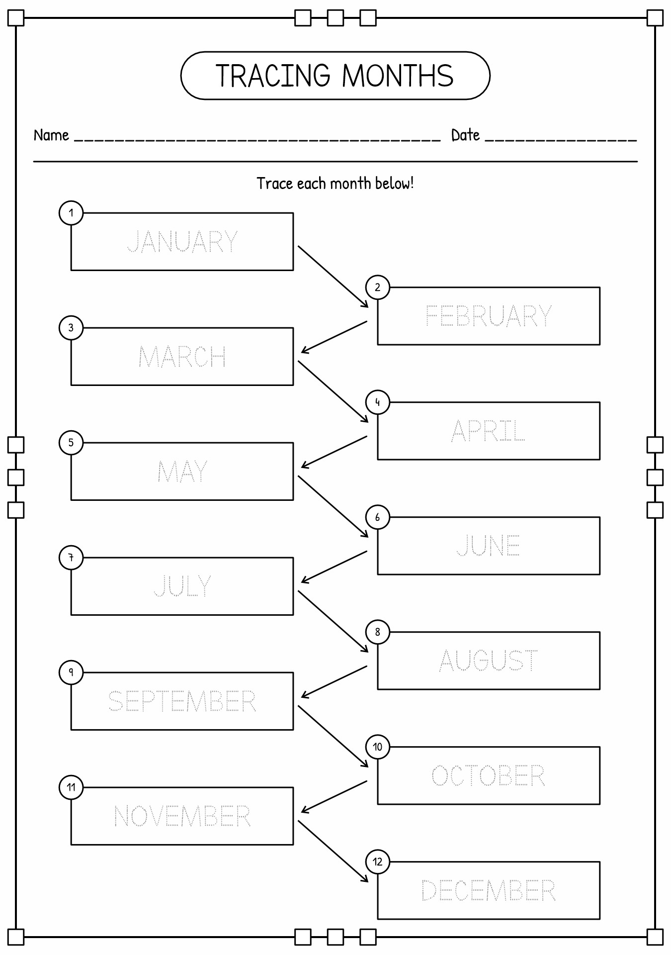 1st Grade Activities for Learning Months of the Year