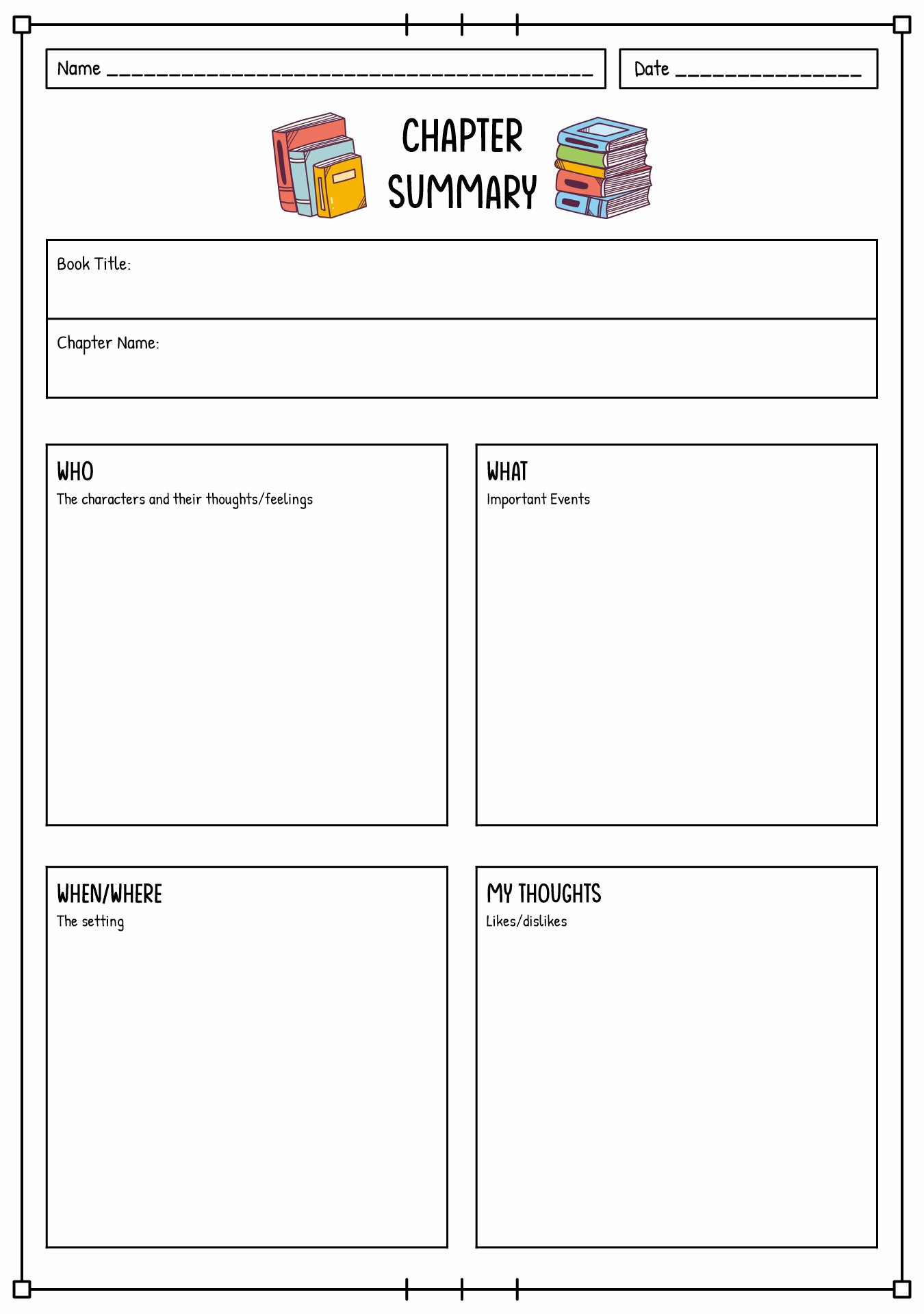 Chapter by Chapter Analysis Worksheet