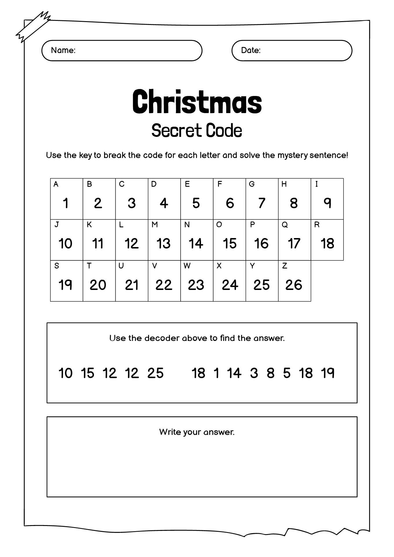 Christmas Eve Secret Code