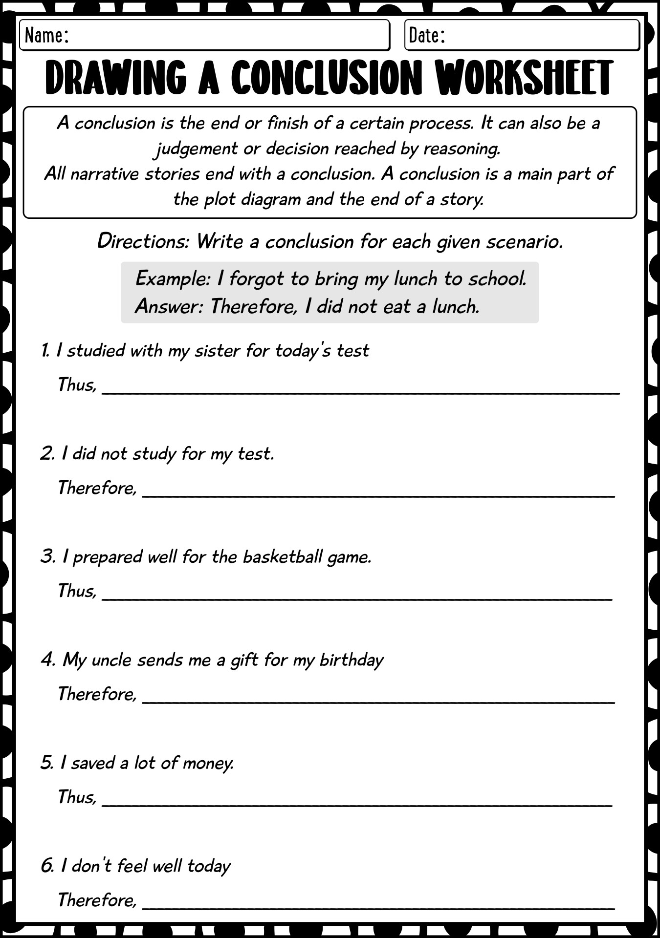 Drawing Conclusions Worksheets for 1st Grade Students