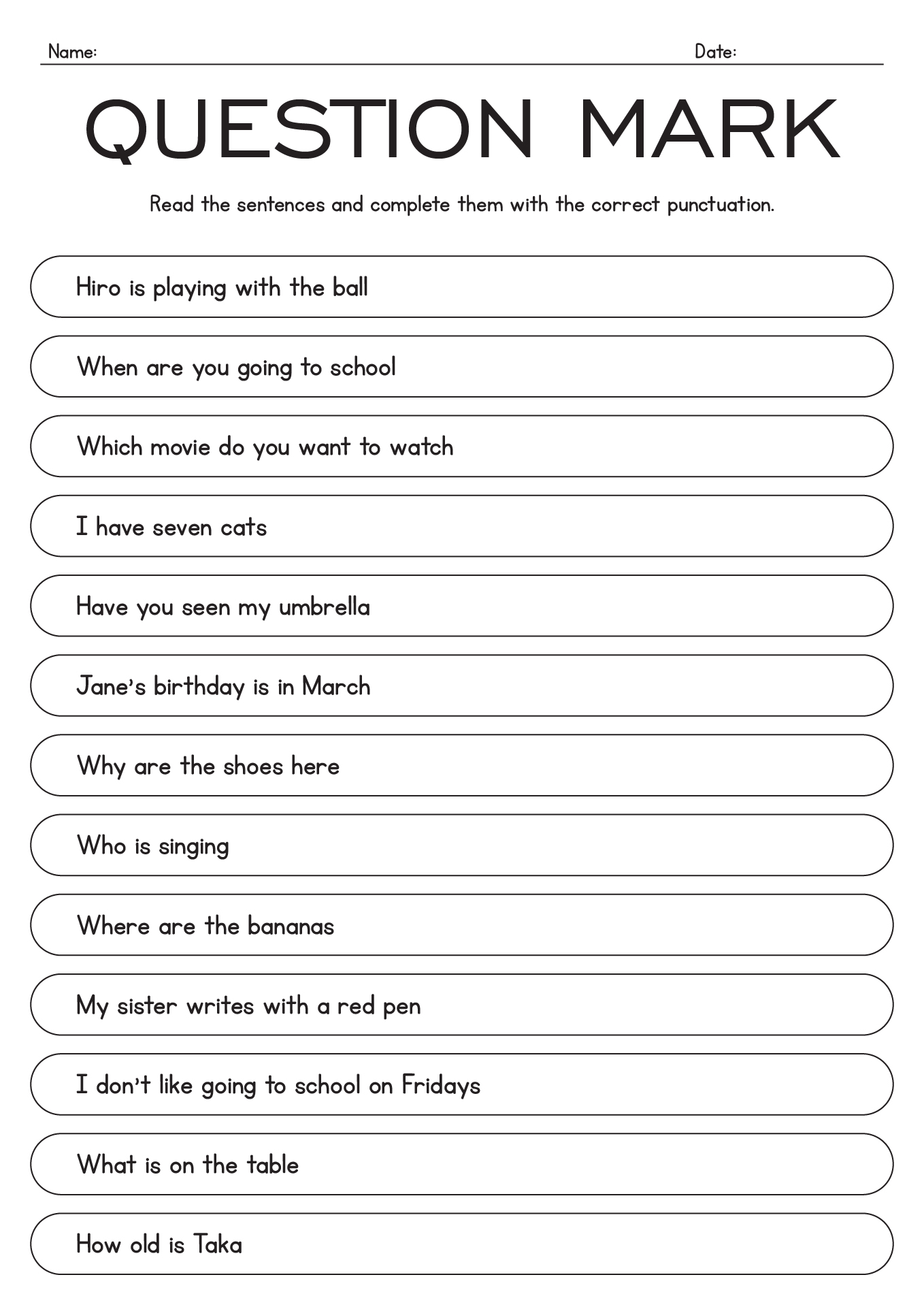 Grade 1 Questions Marks Worksheets