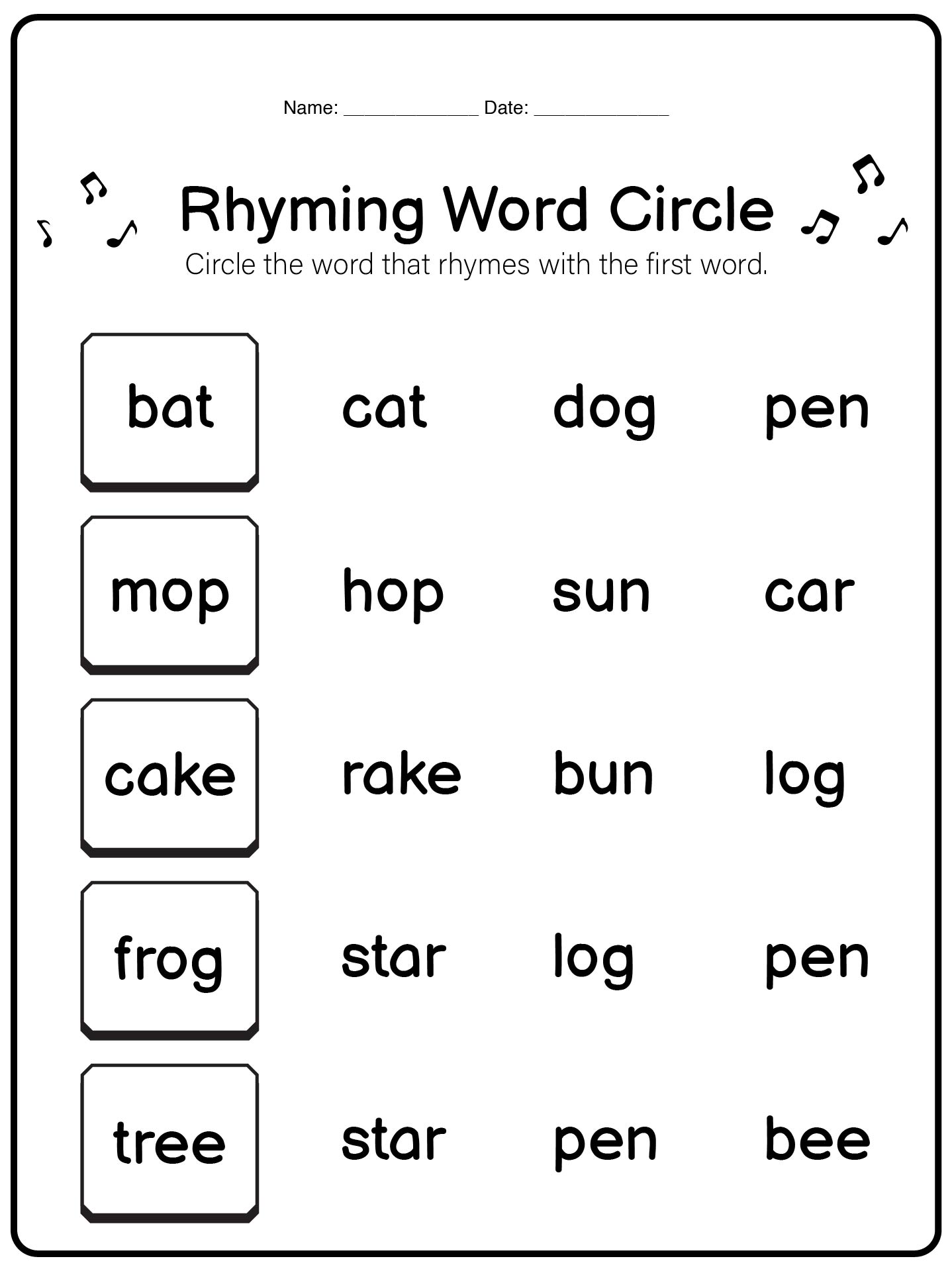 18 Rhyming Worksheets Grade 1 - Free PDF at worksheeto.com