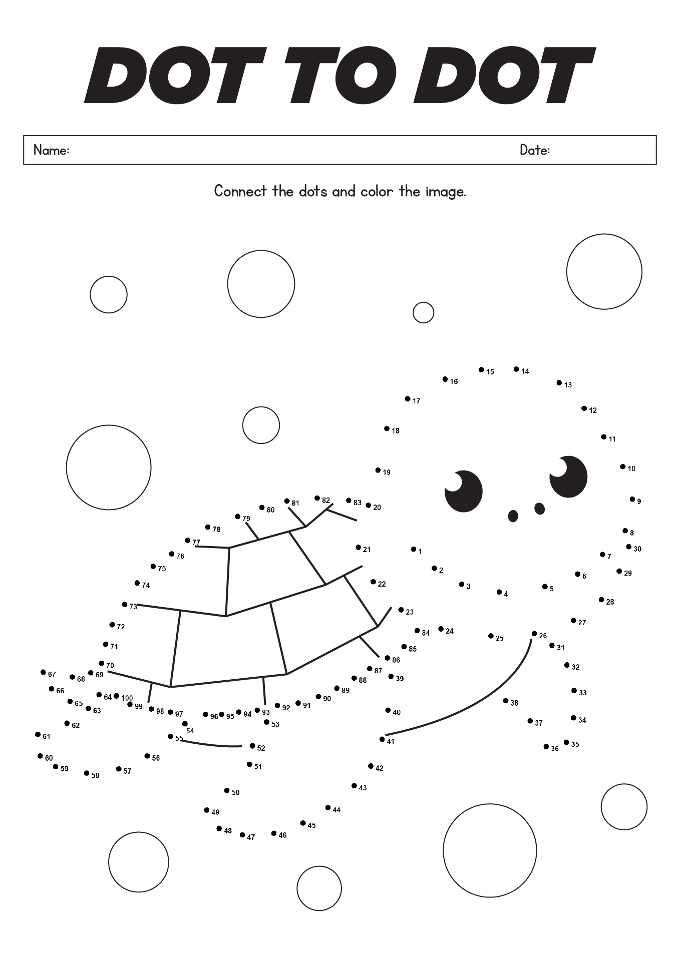 Kids Dot To Dot Activities Sheets 1-100