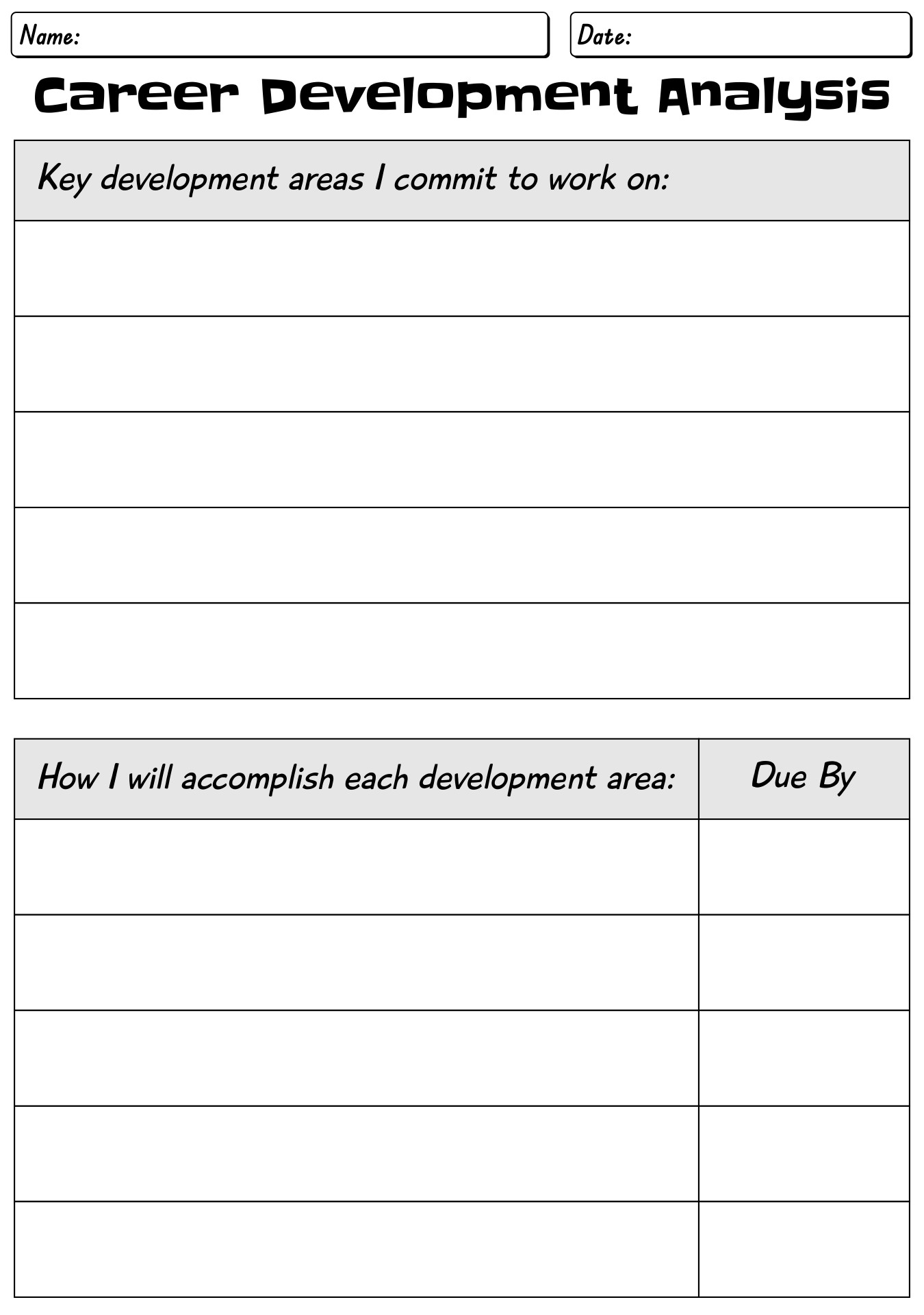 My Career Development Worksheet