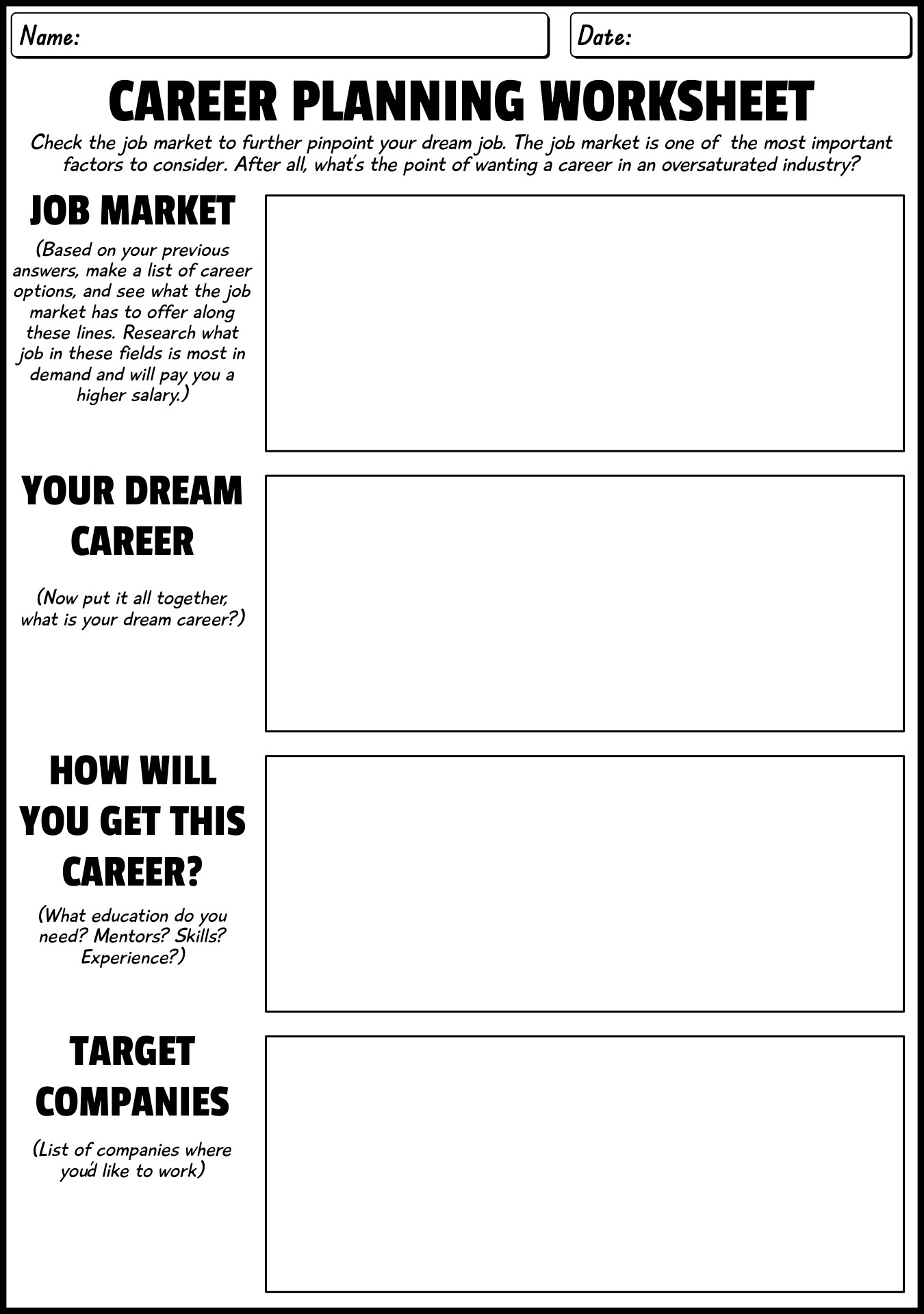 16 My Career Worksheet - Free PDF at worksheeto.com