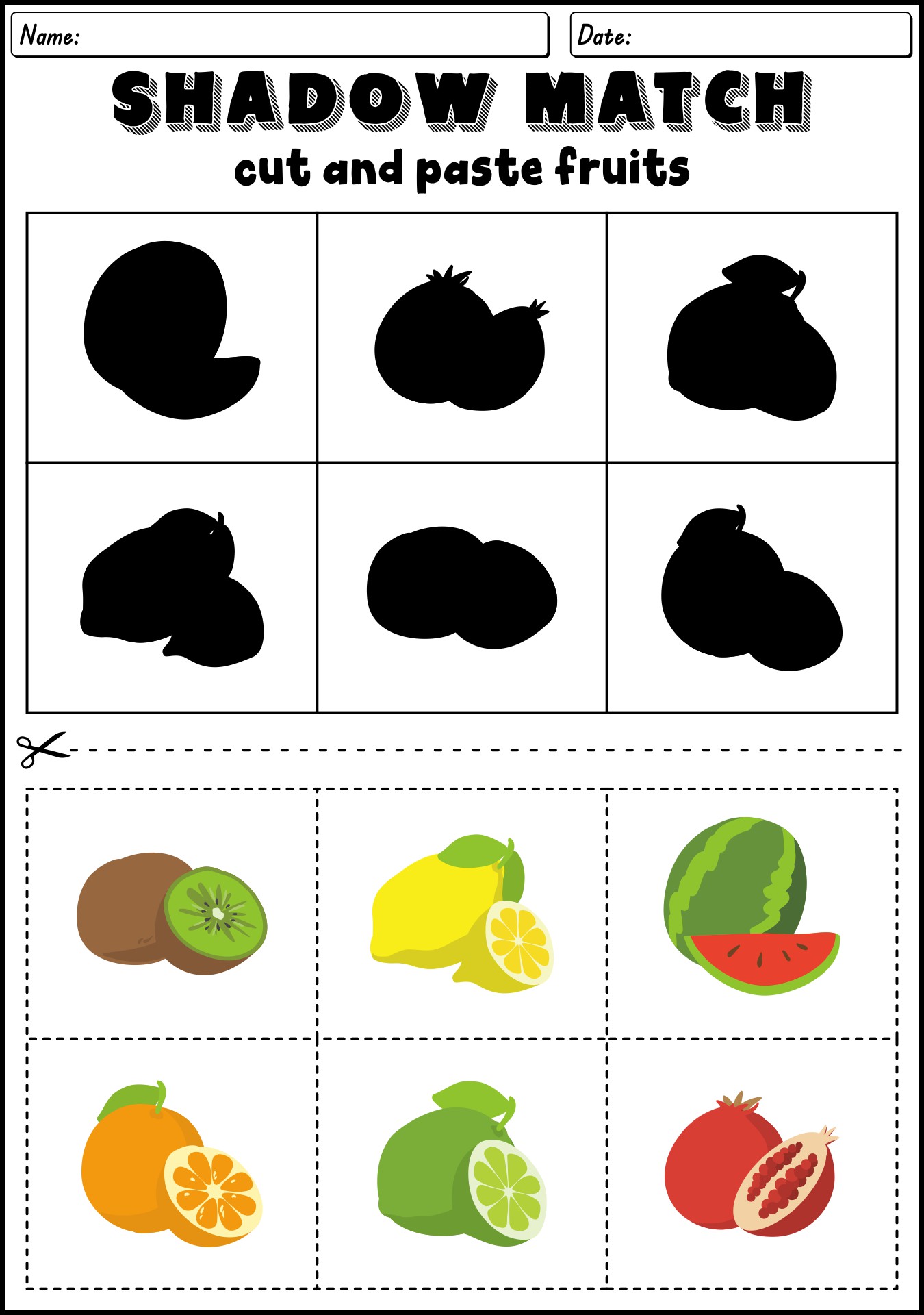 My Shadow Worksheets For Kindergarten