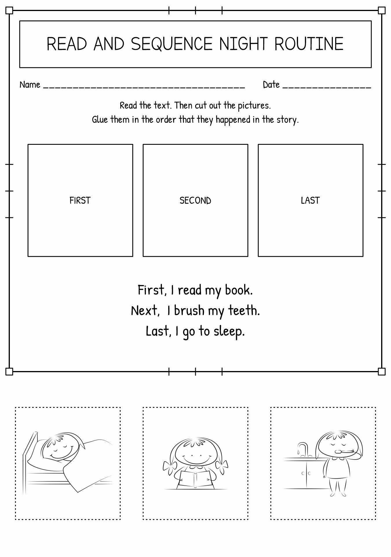 Narrative Order Activities Worksheets Grade 1