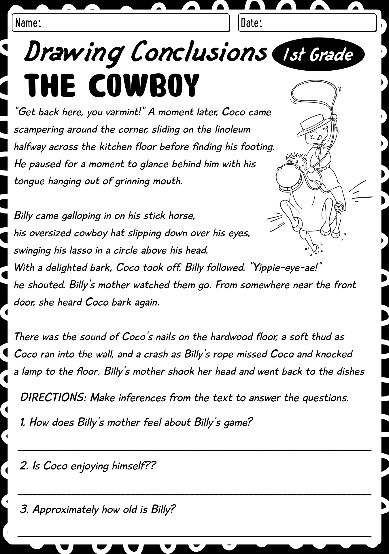 Printable Drawing Conclusions Activities for First Graders