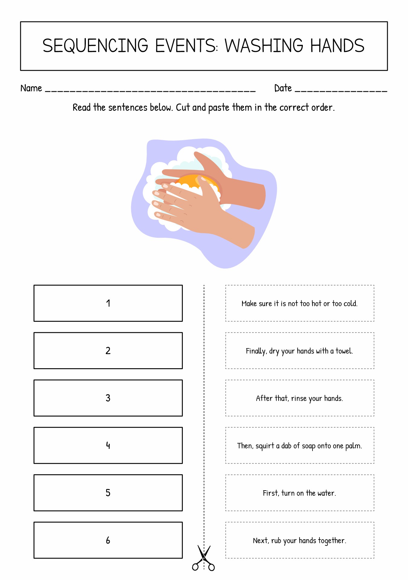 Sequence of Events Worksheets for First Graders