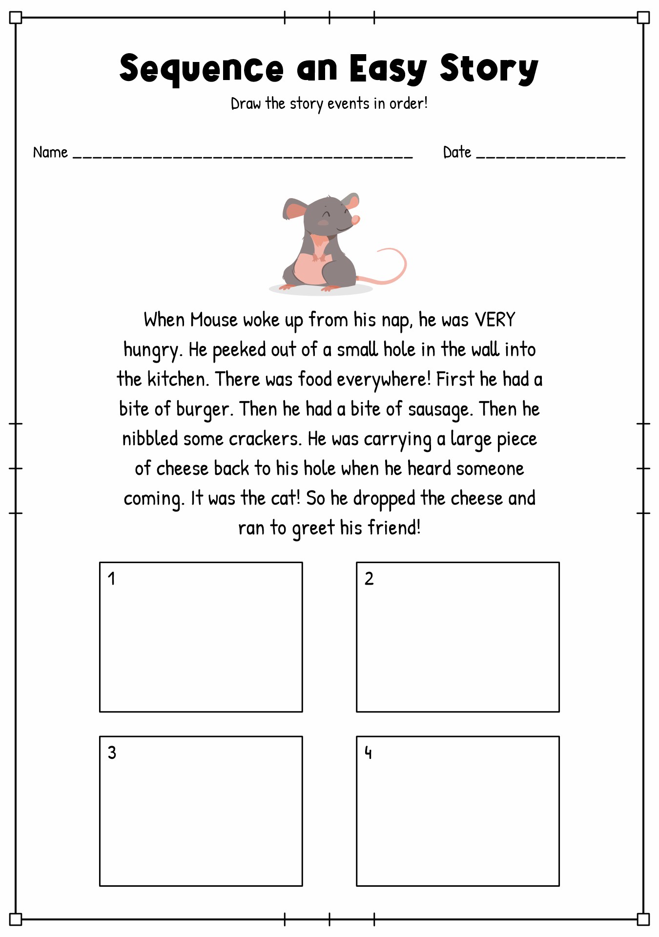 Sequencing Worksheets for Grade 1 Story Retelling