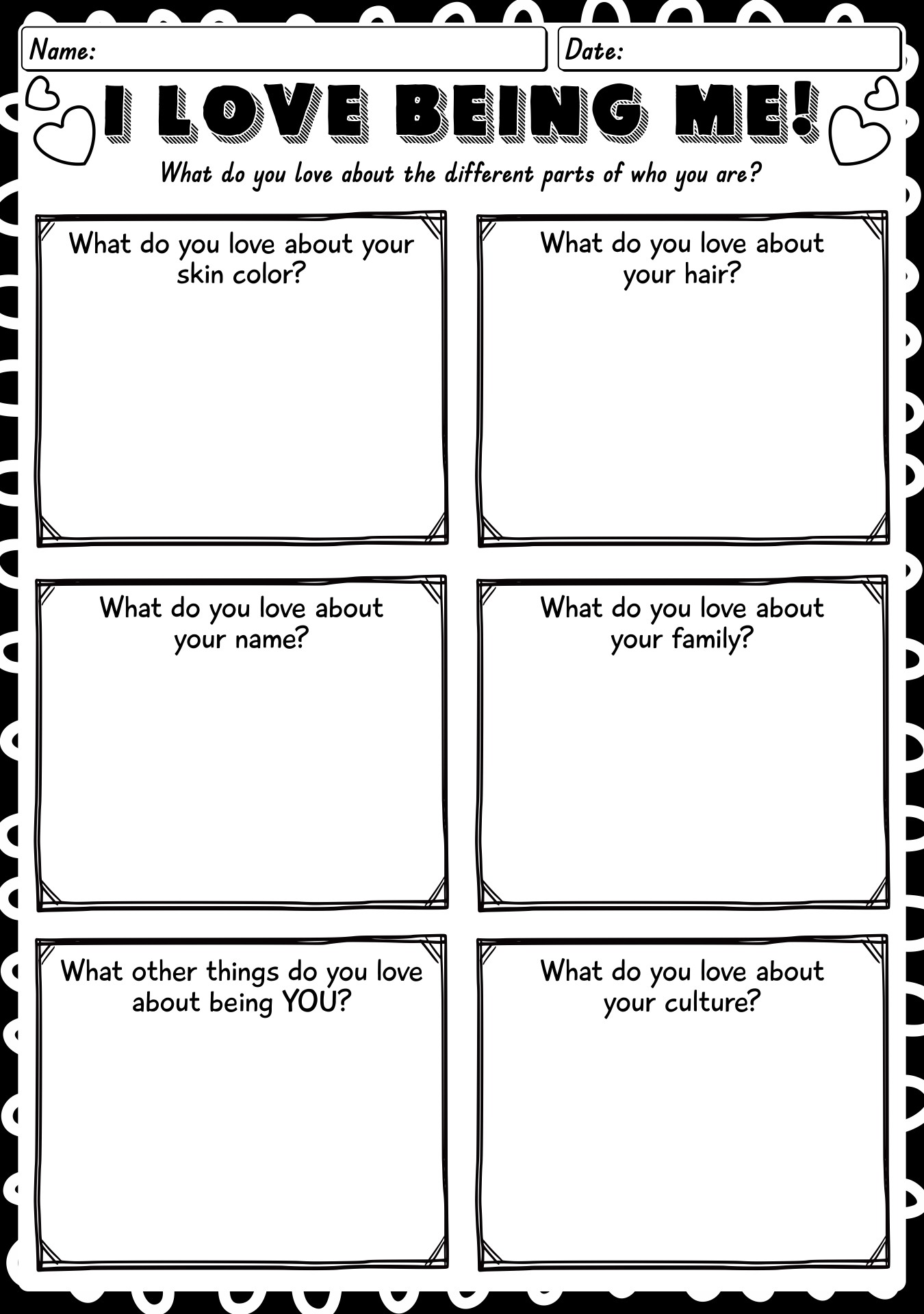 Teen Self-Esteem Building Worksheets