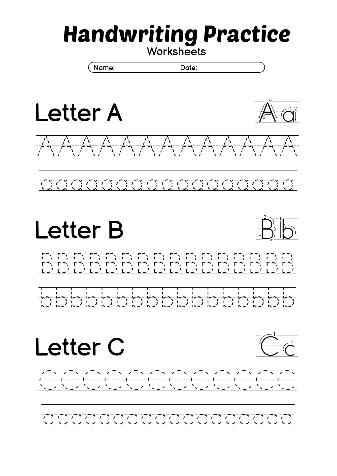 Alphabet Dots Handwriting Practice