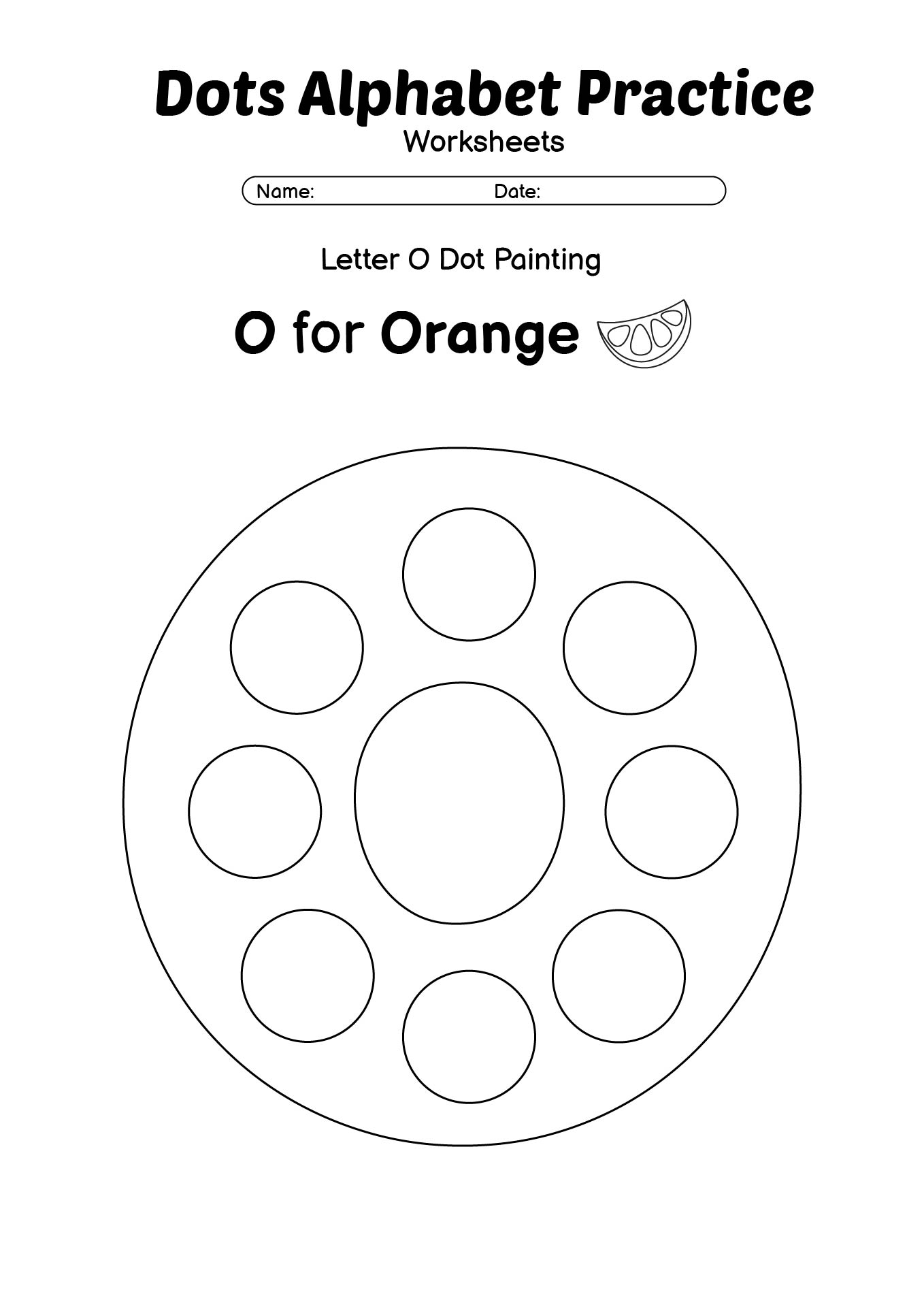 Dots Alphabet Practice Sheets