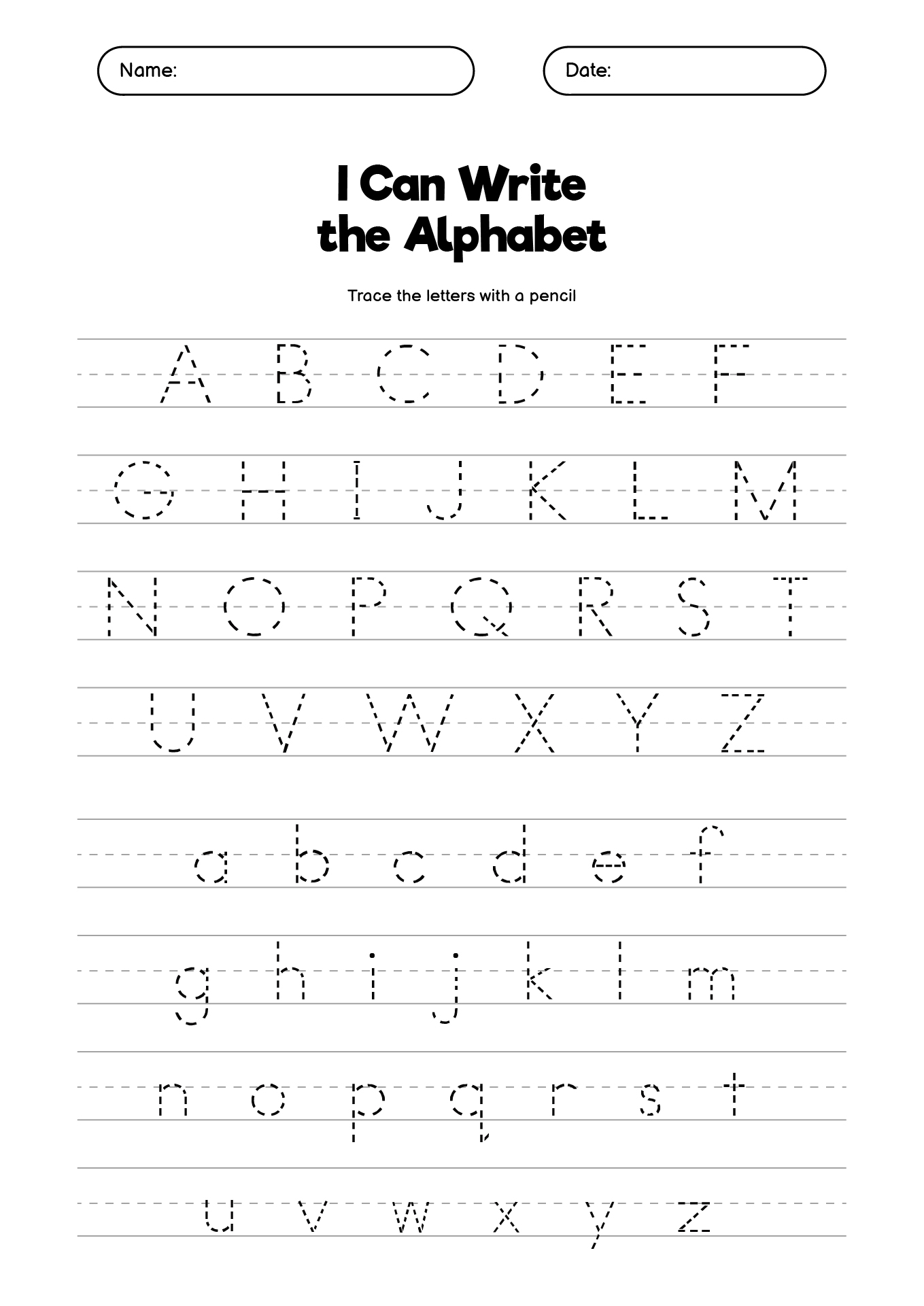 Dotted Letters Tracing Activities